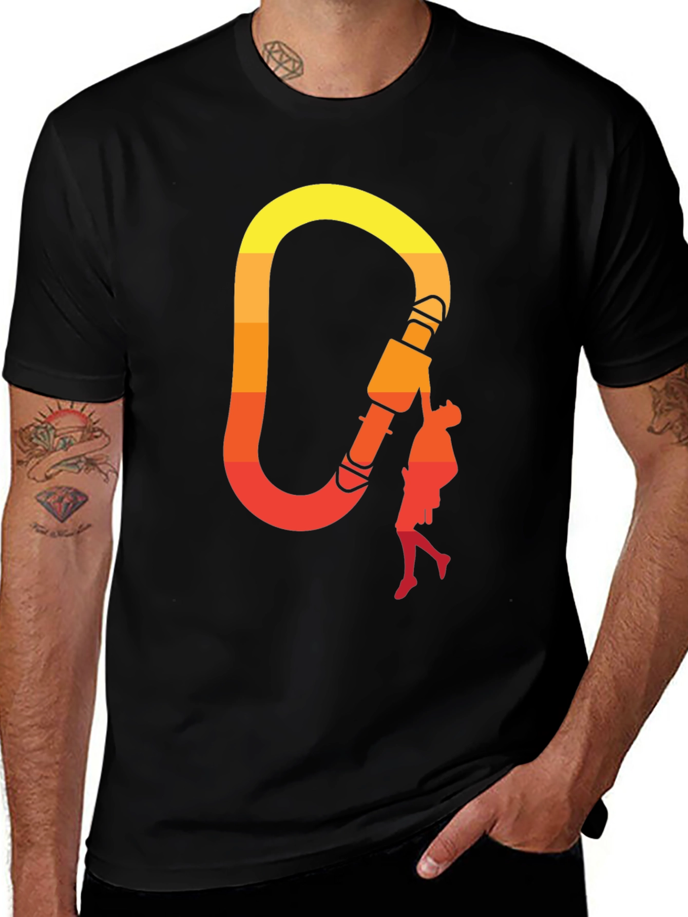 Variant 2 of Climbing Carabiner Sunset Graphic Tee
