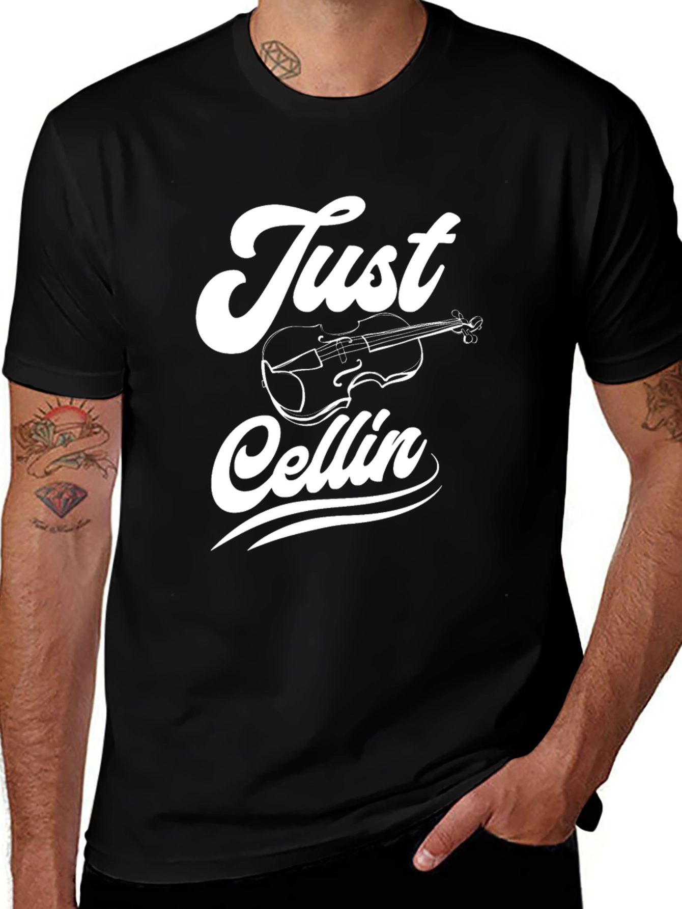Variant 21 of Just Cellin' Black Graphic Tee
