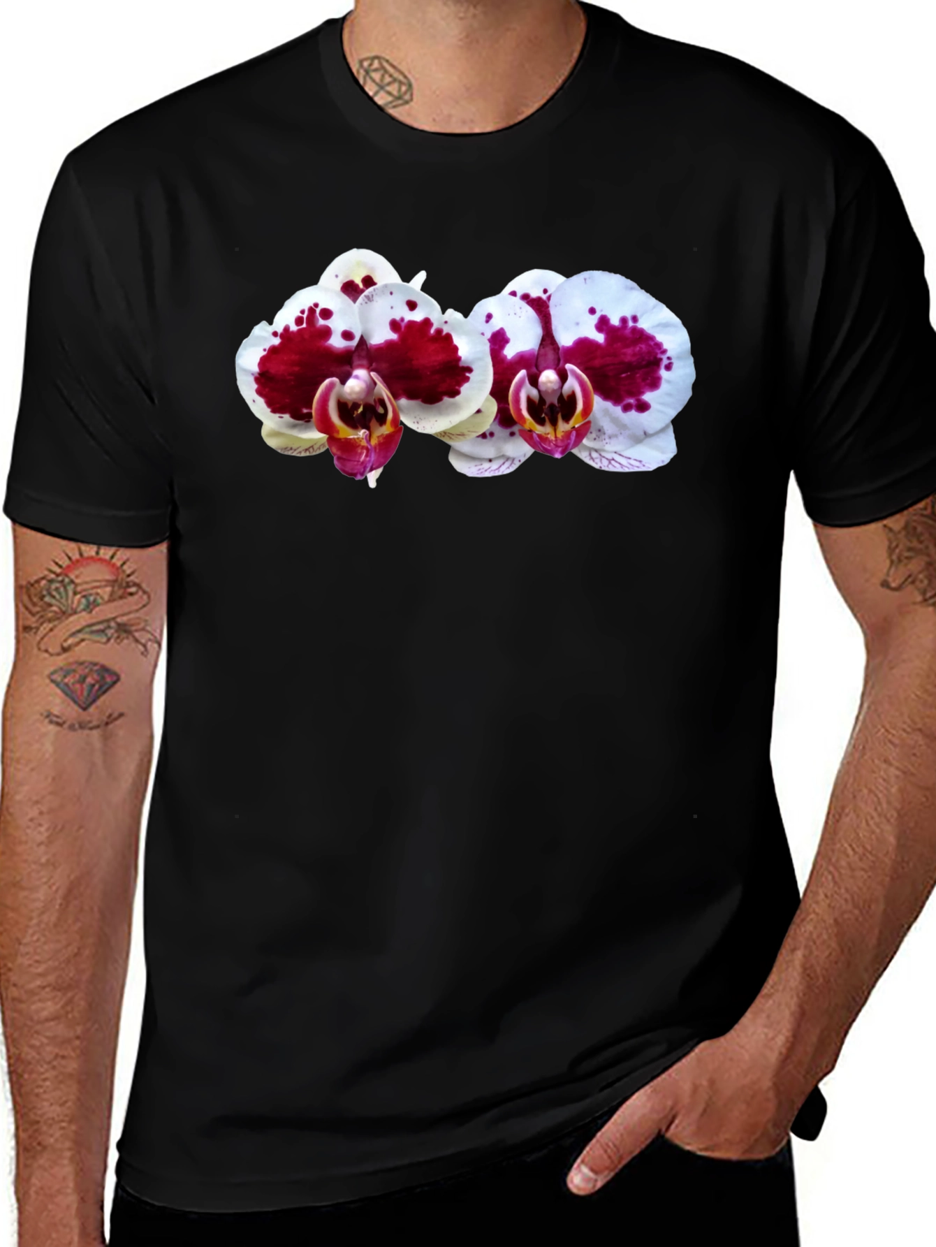 Variant 14 of Orchid Graphic Black T-Shirt