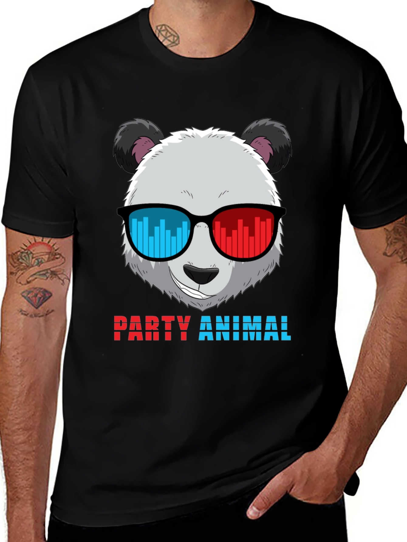 Variant 22 of Party Animal Panda T-Shirt - Novelty Graphic Tee