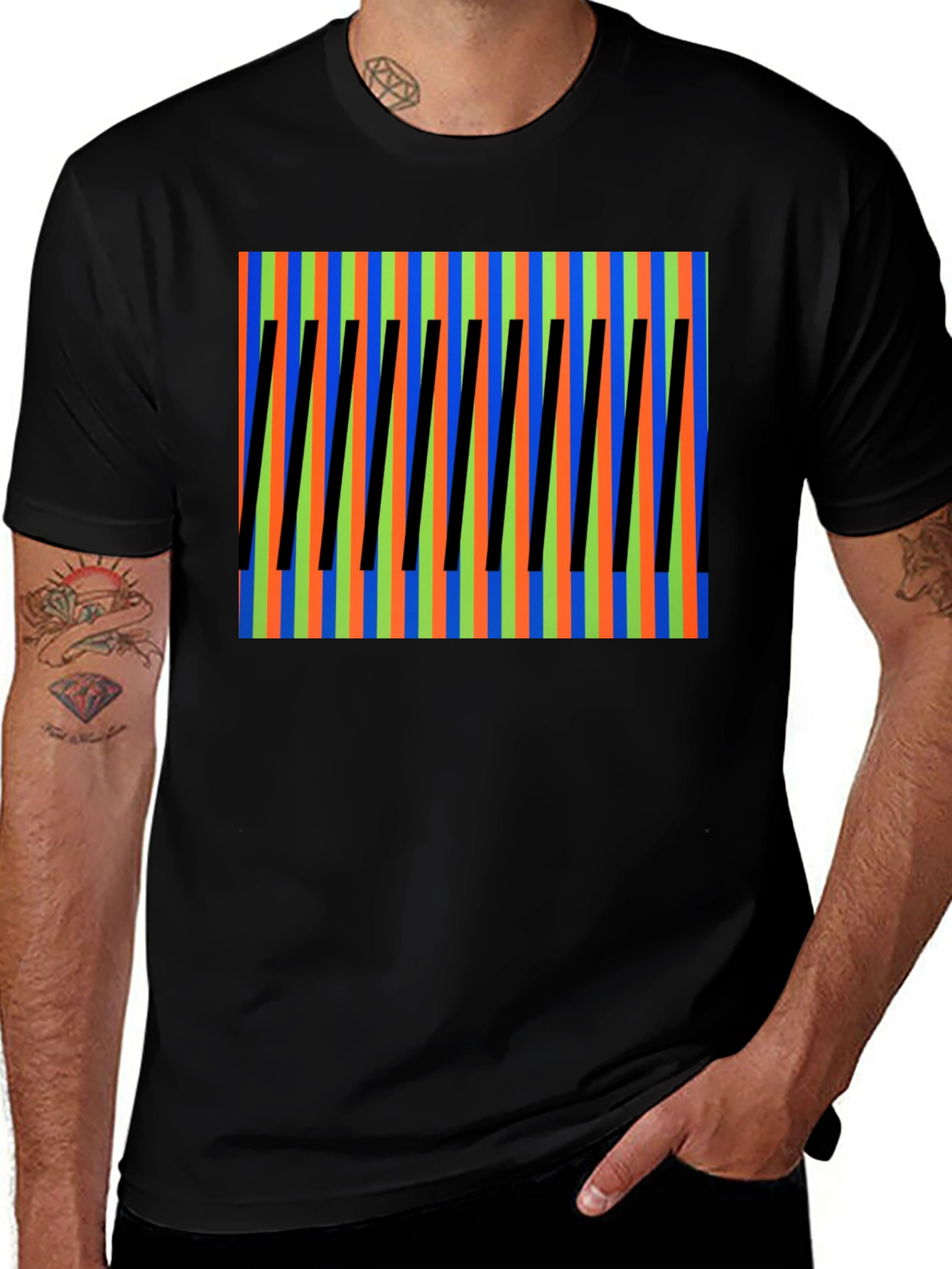 Variant 5 of Abstract Pattern Tee - Bold Colors, Unique Design