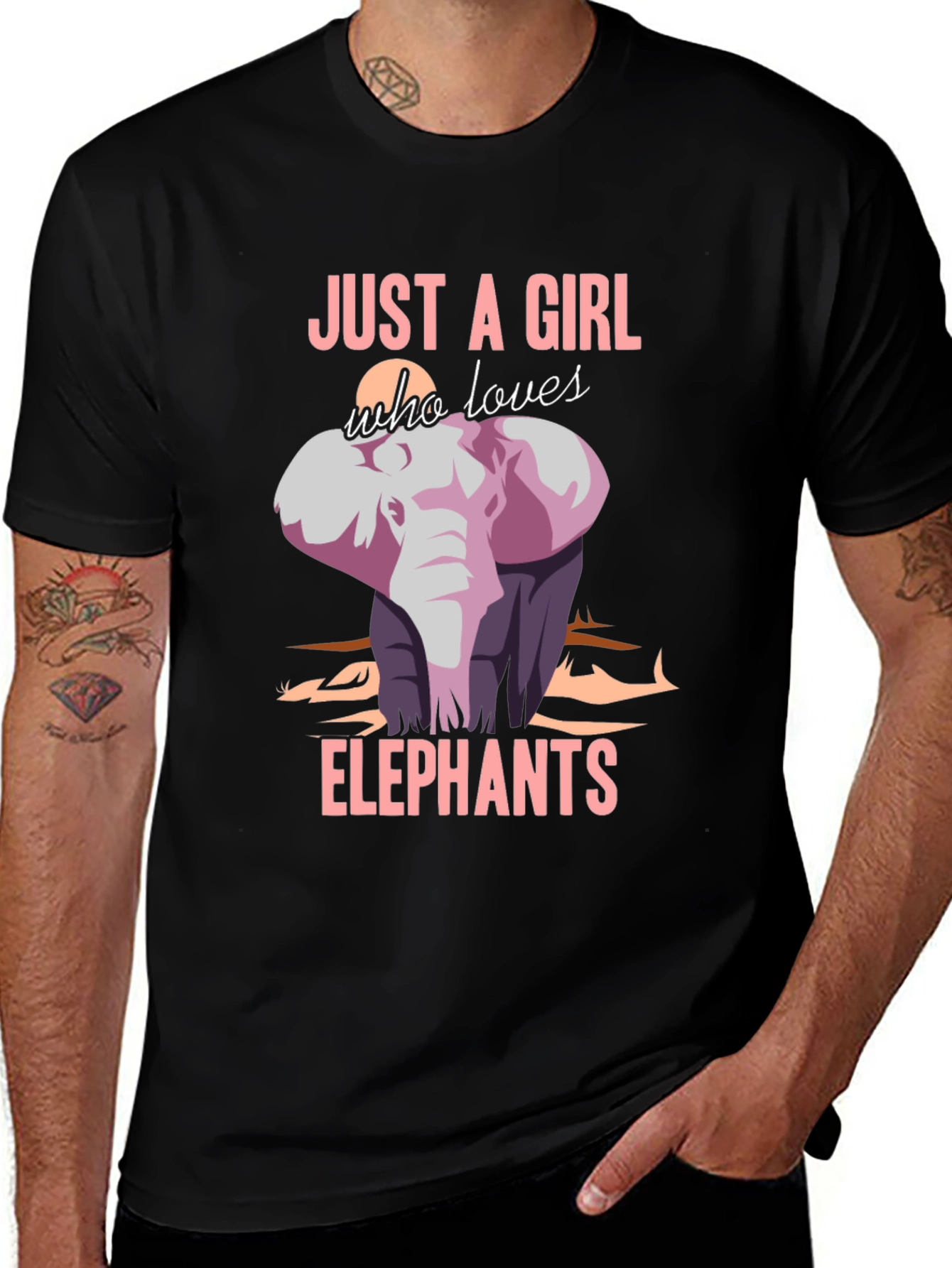 Variant 9 of Just a Girl Who Loves Elephants Graphic Tee