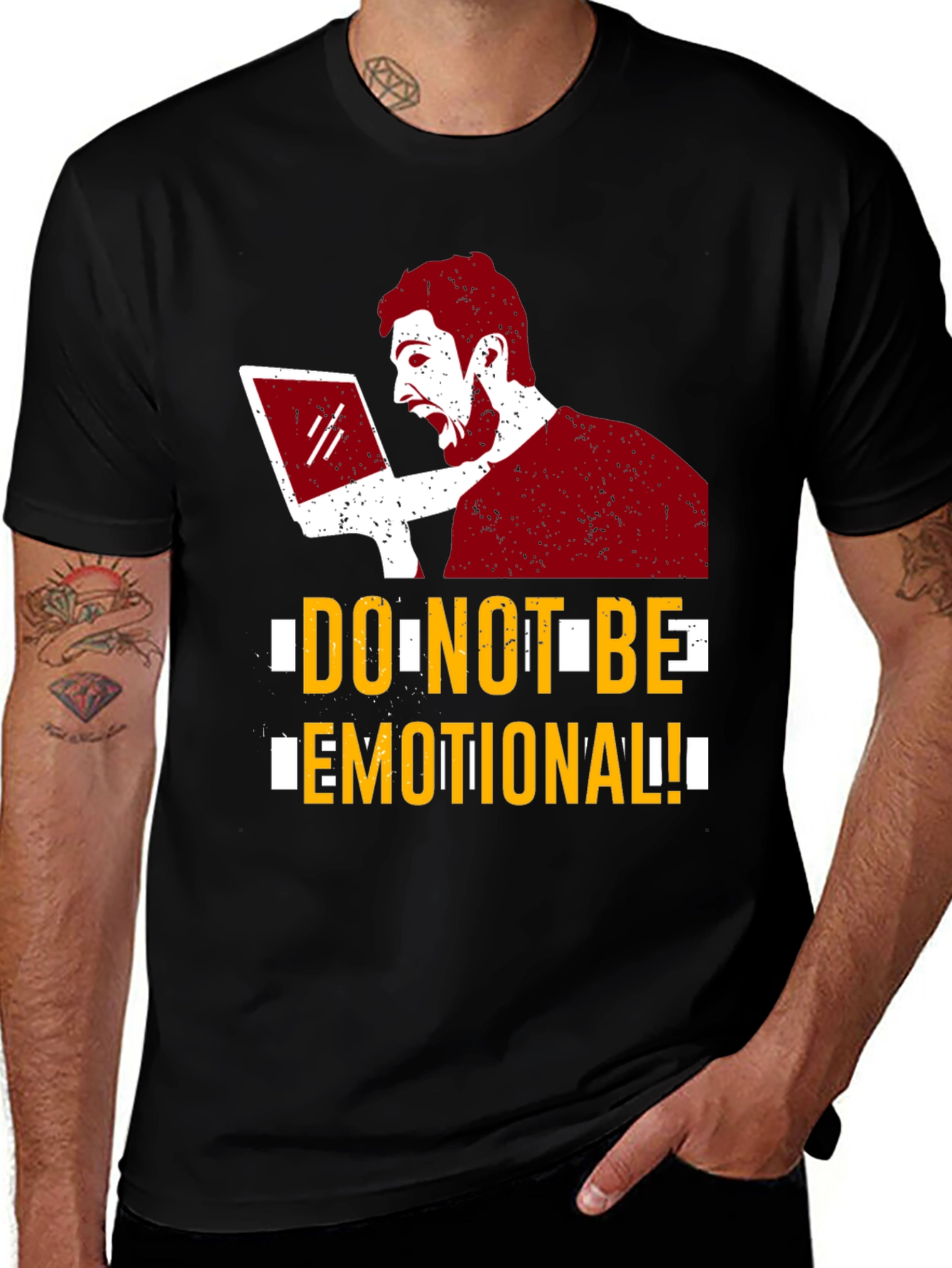 Variant 29 of Do Not Be Emotional Graphic Tee - Black
