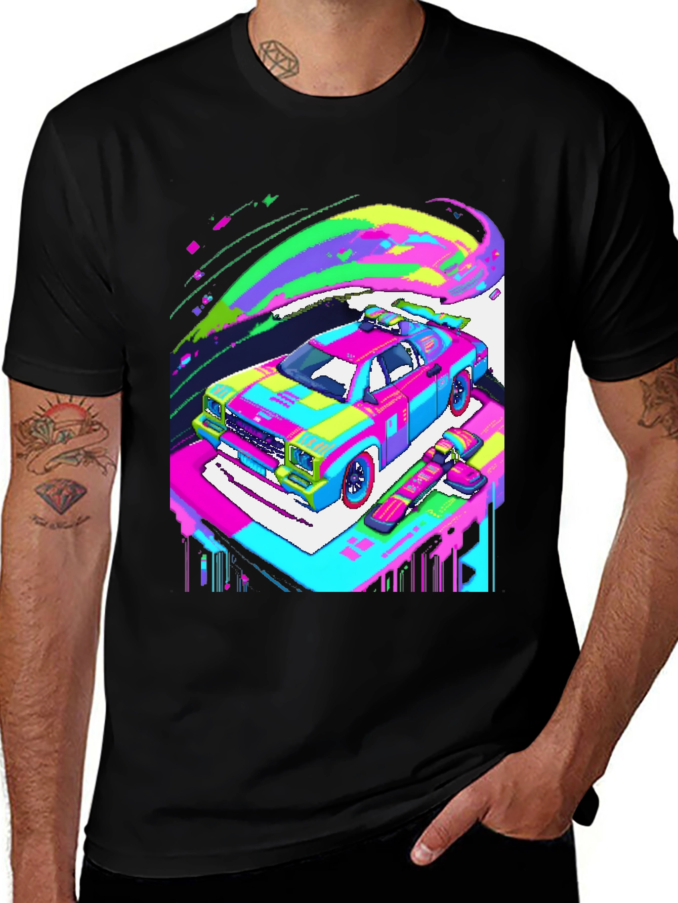 Variant 21 of Retro Pixel Car T-Shirt - Vibrant Graphic Tee