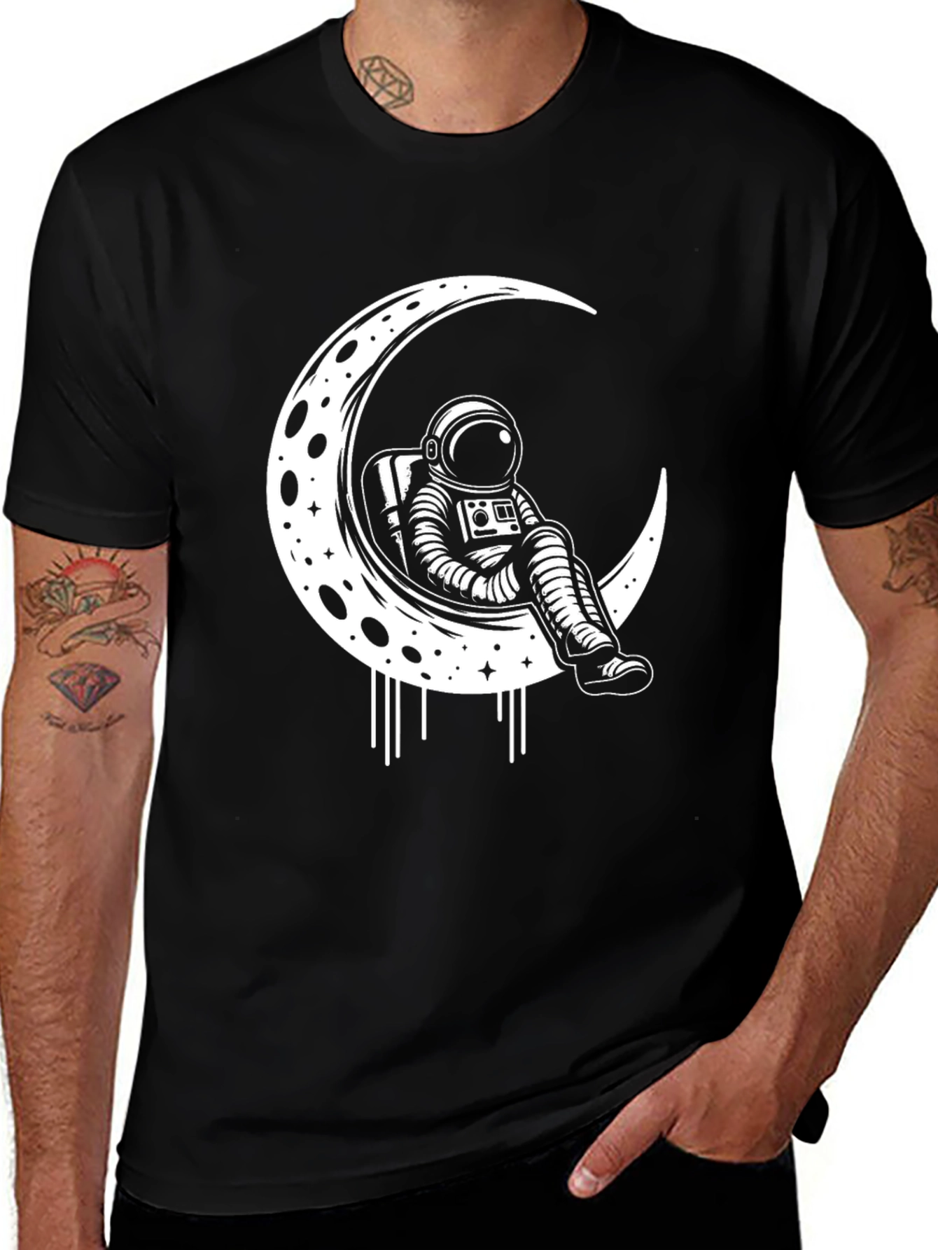 Variant 4 of Astronaut on Moon Graphic T-Shirt