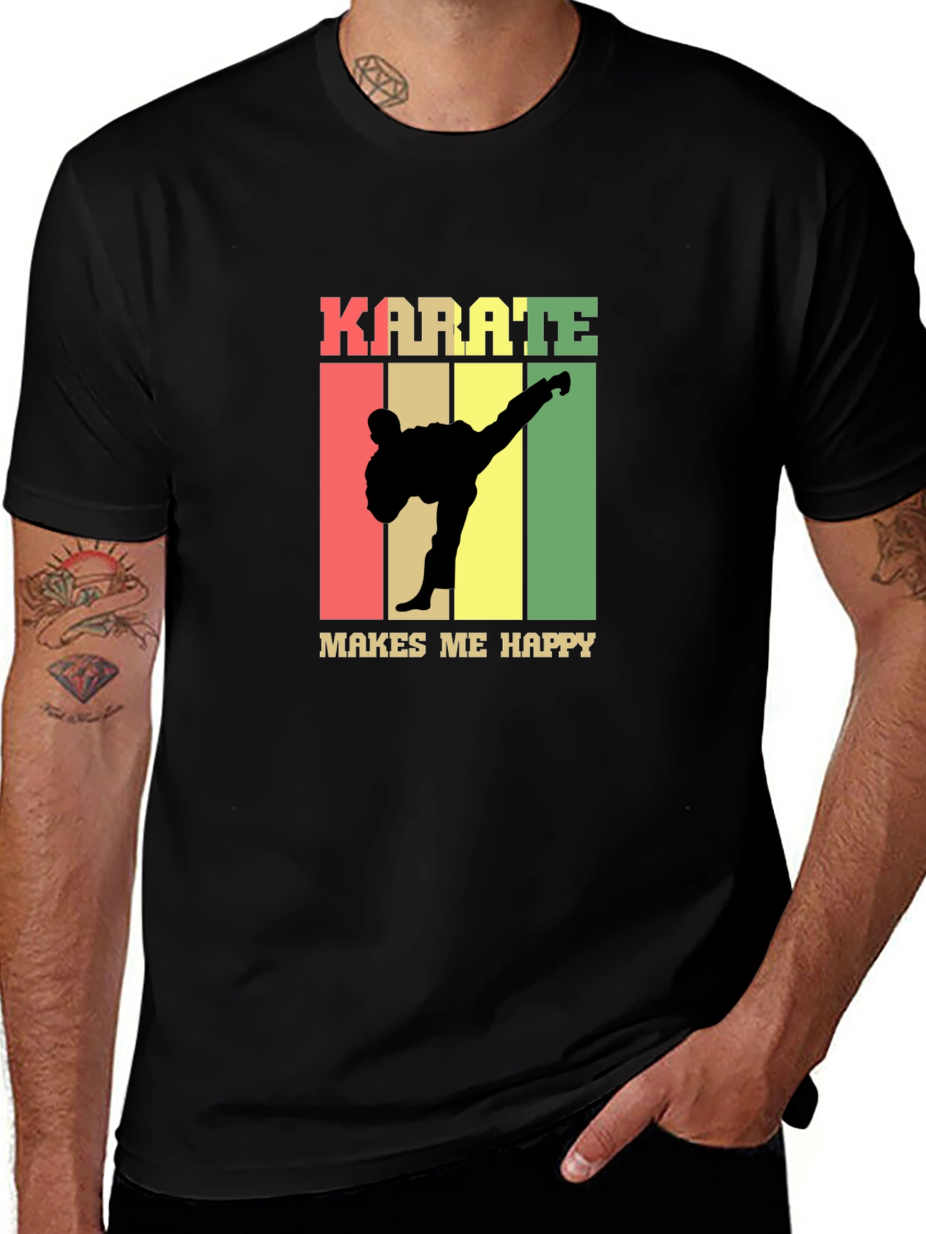 Variant 13 of Karate Makes Me Happy T-Shirt - Black