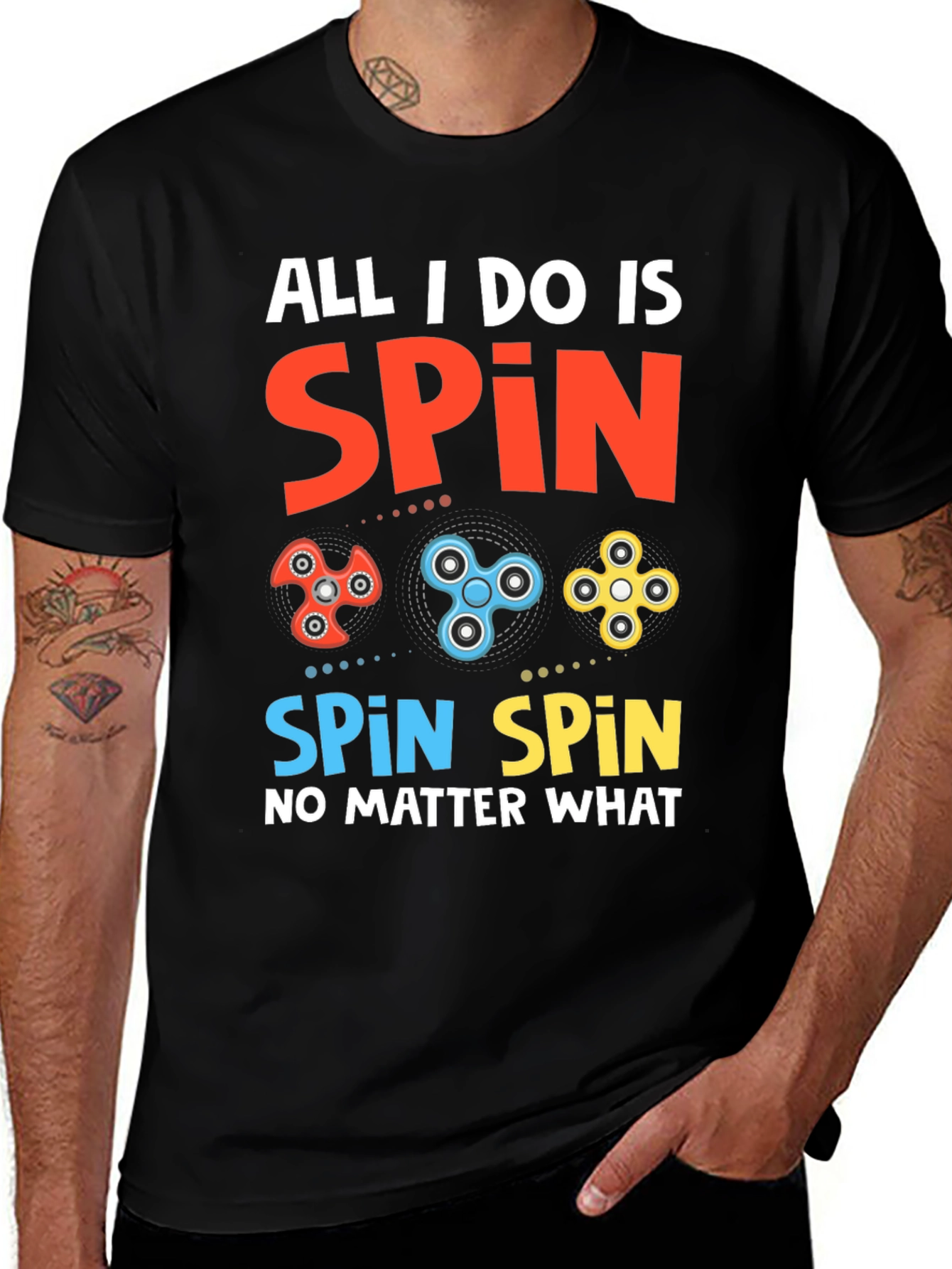 Spin Graphic Tee - Fidget Spinner Design