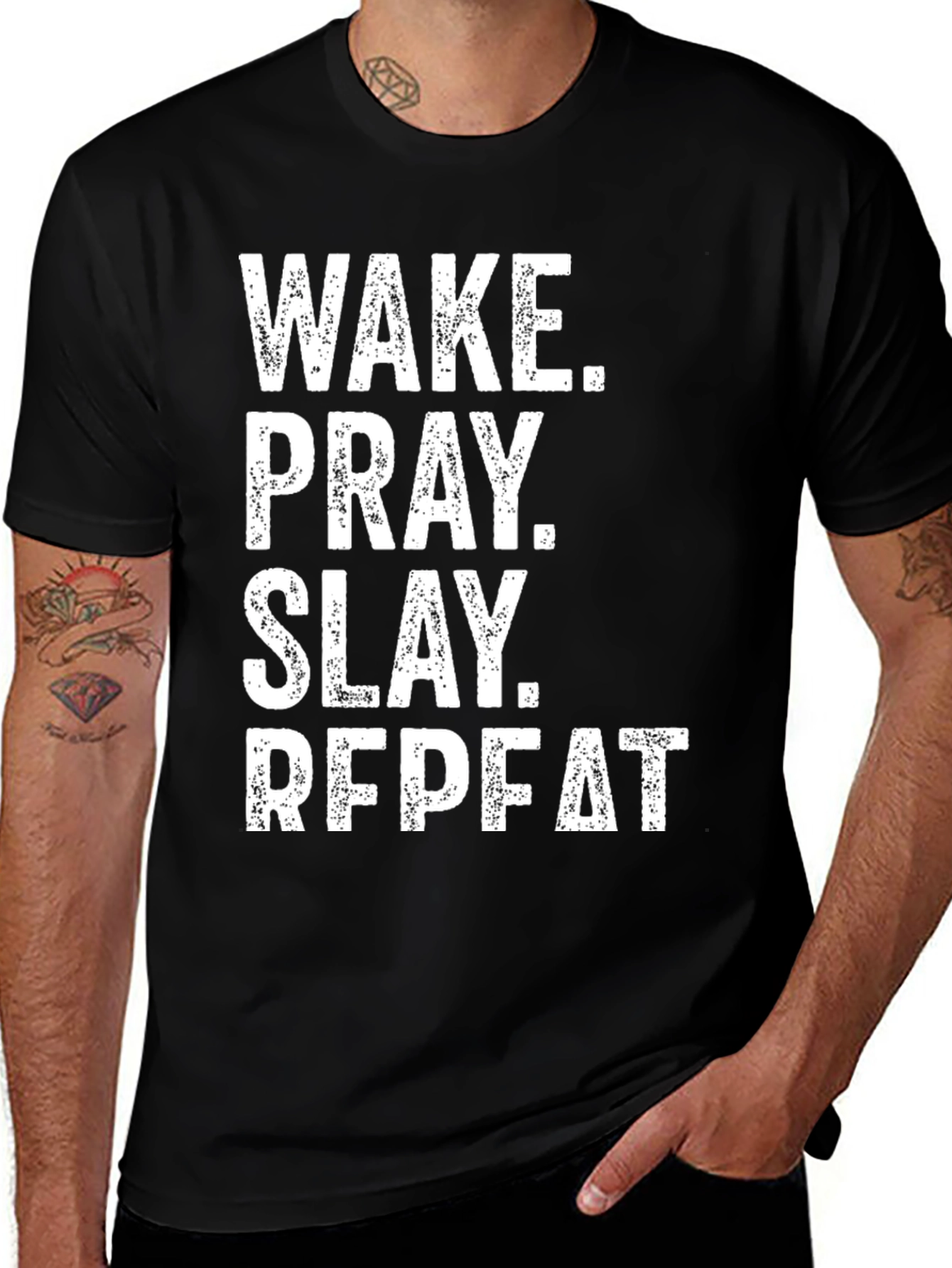 Wake Pray Slay Repeat Graphic Tee