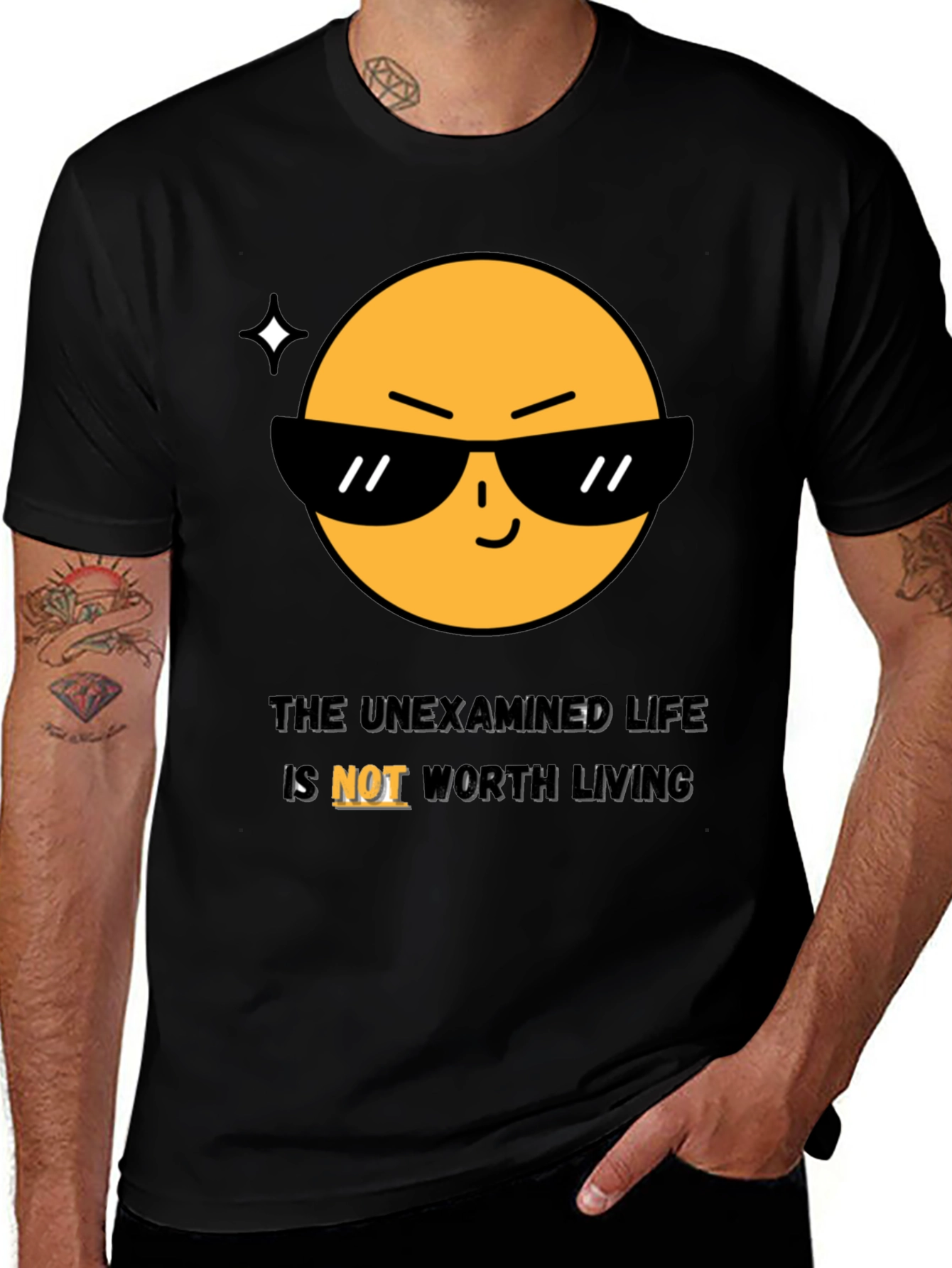 Variant 6 of Cool Emoji T-Shirt: The Unexamined Life