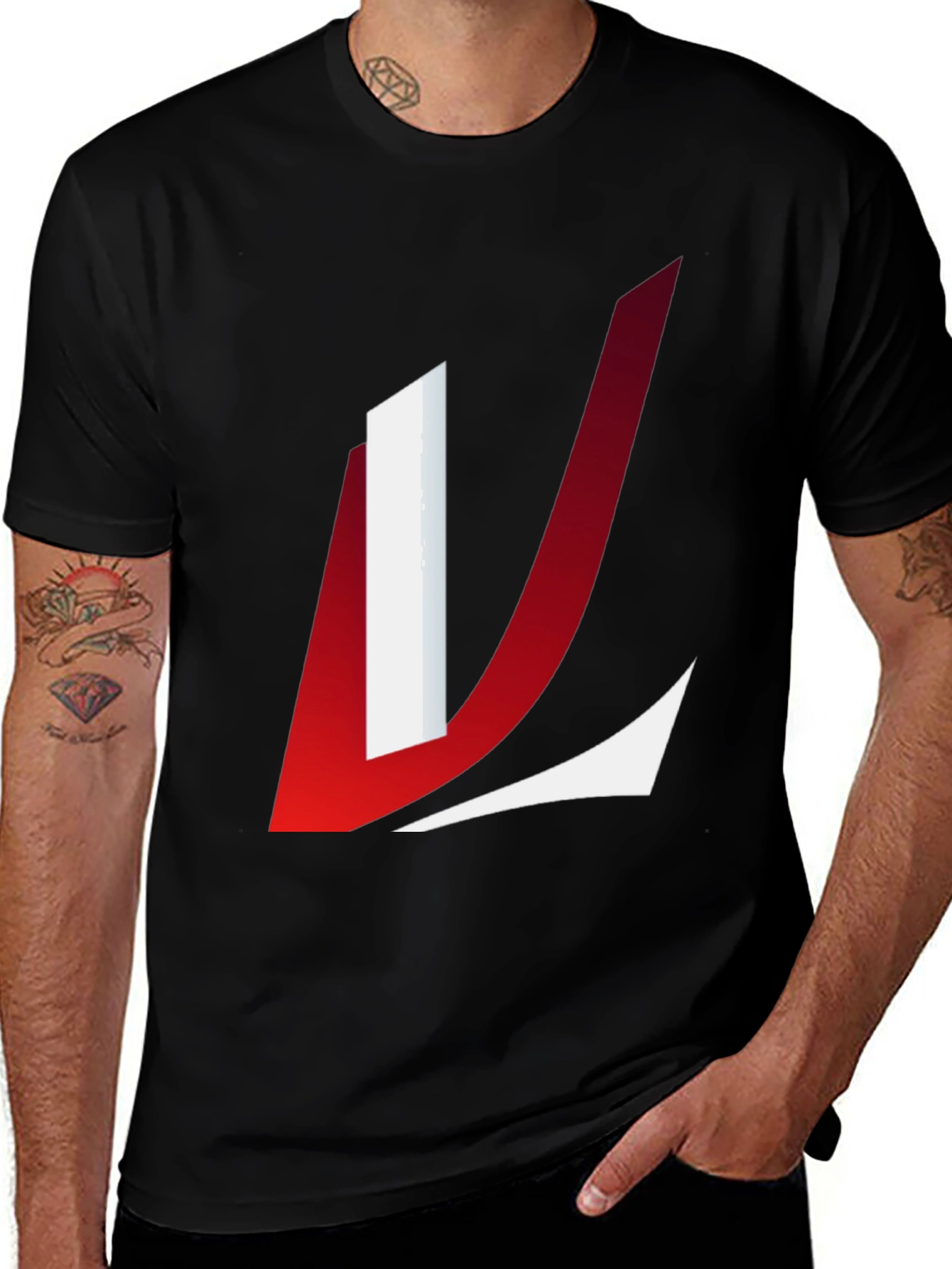 Variant 2 of Modern L Graphic Tee - Casual Black T-Shirt