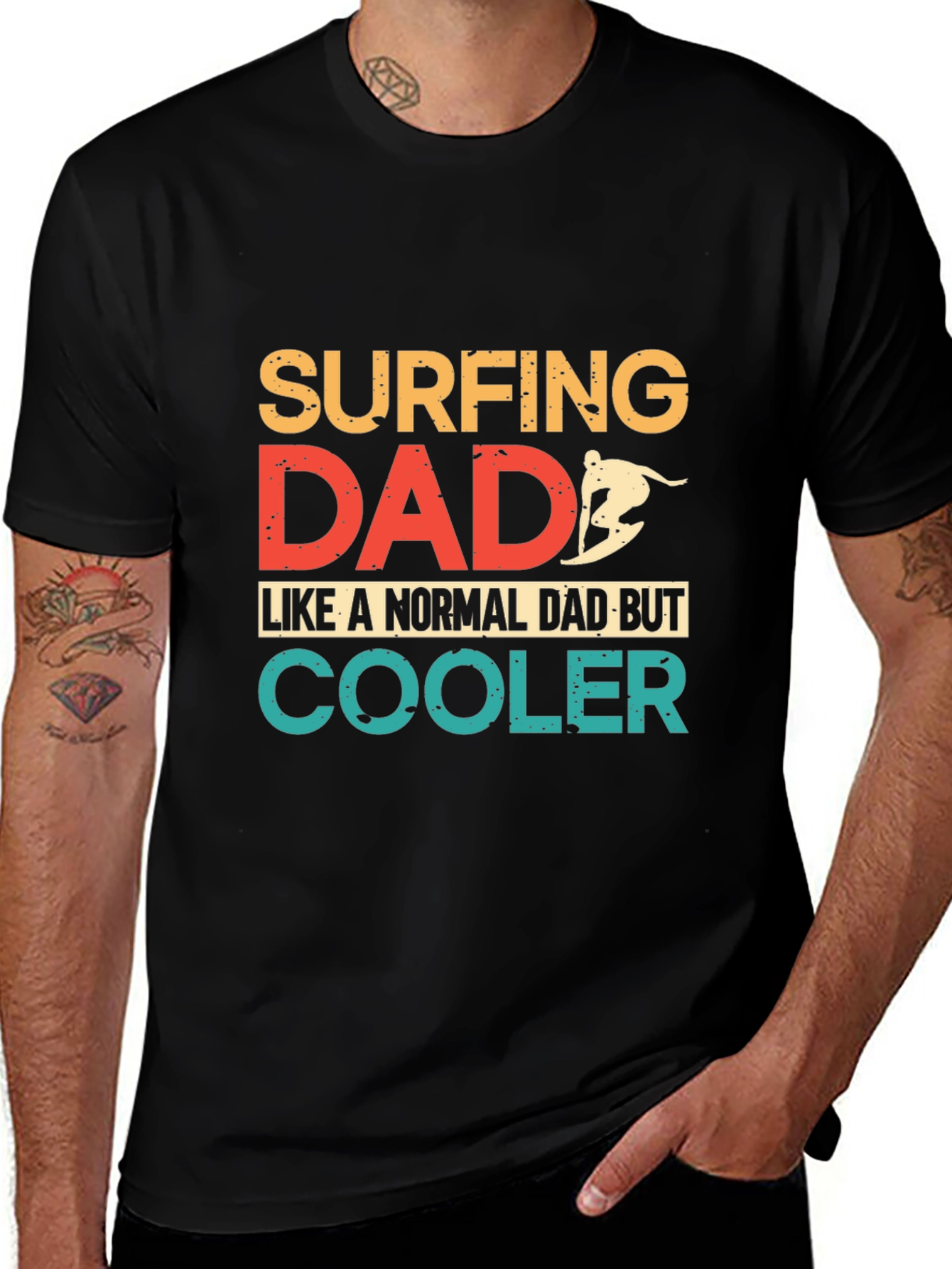 Variant 21 of Surfing Dad T-Shirt - Cooler Than Normal