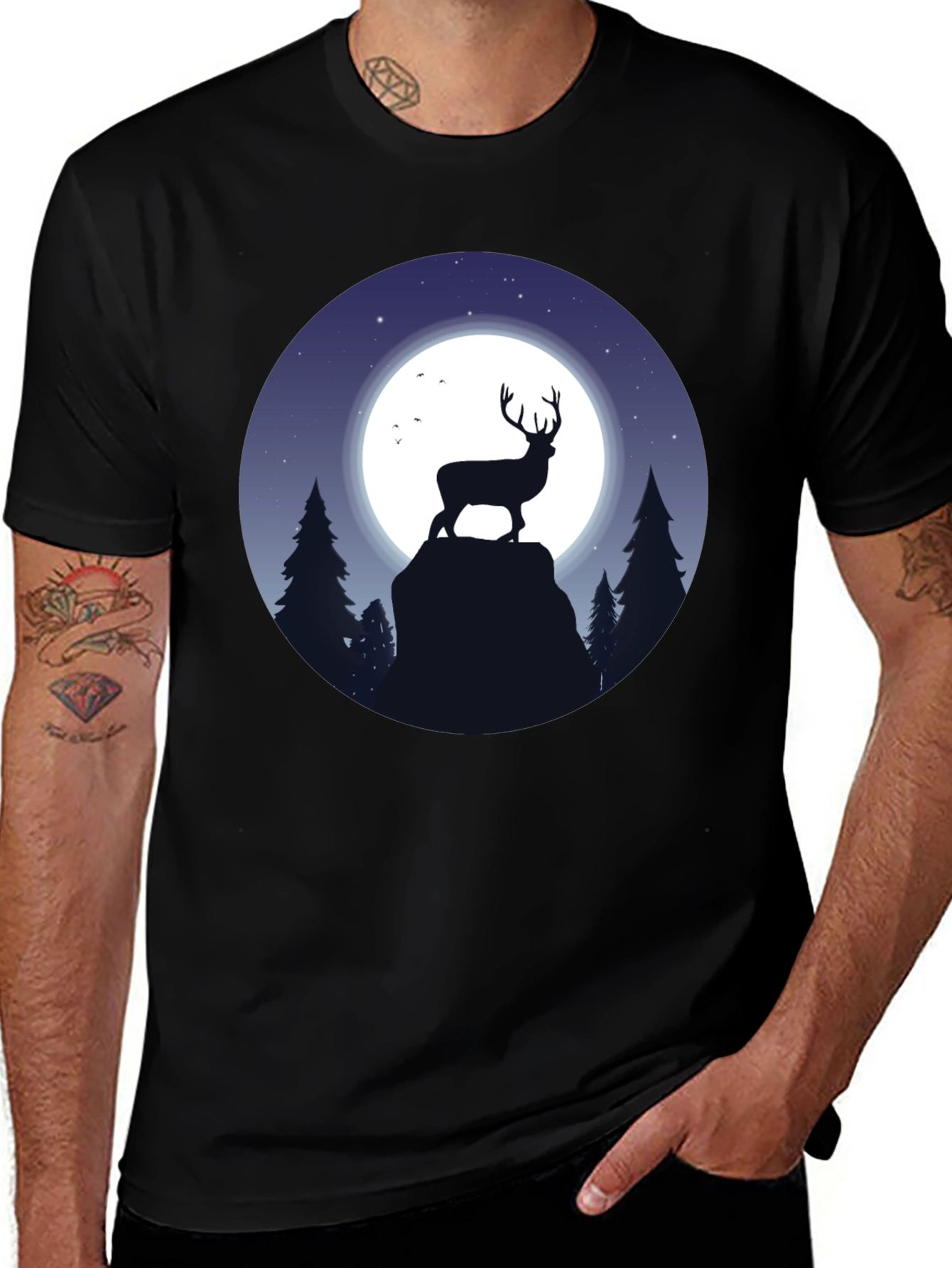 Variant 7 of Deer Silhouette Graphic T-Shirt