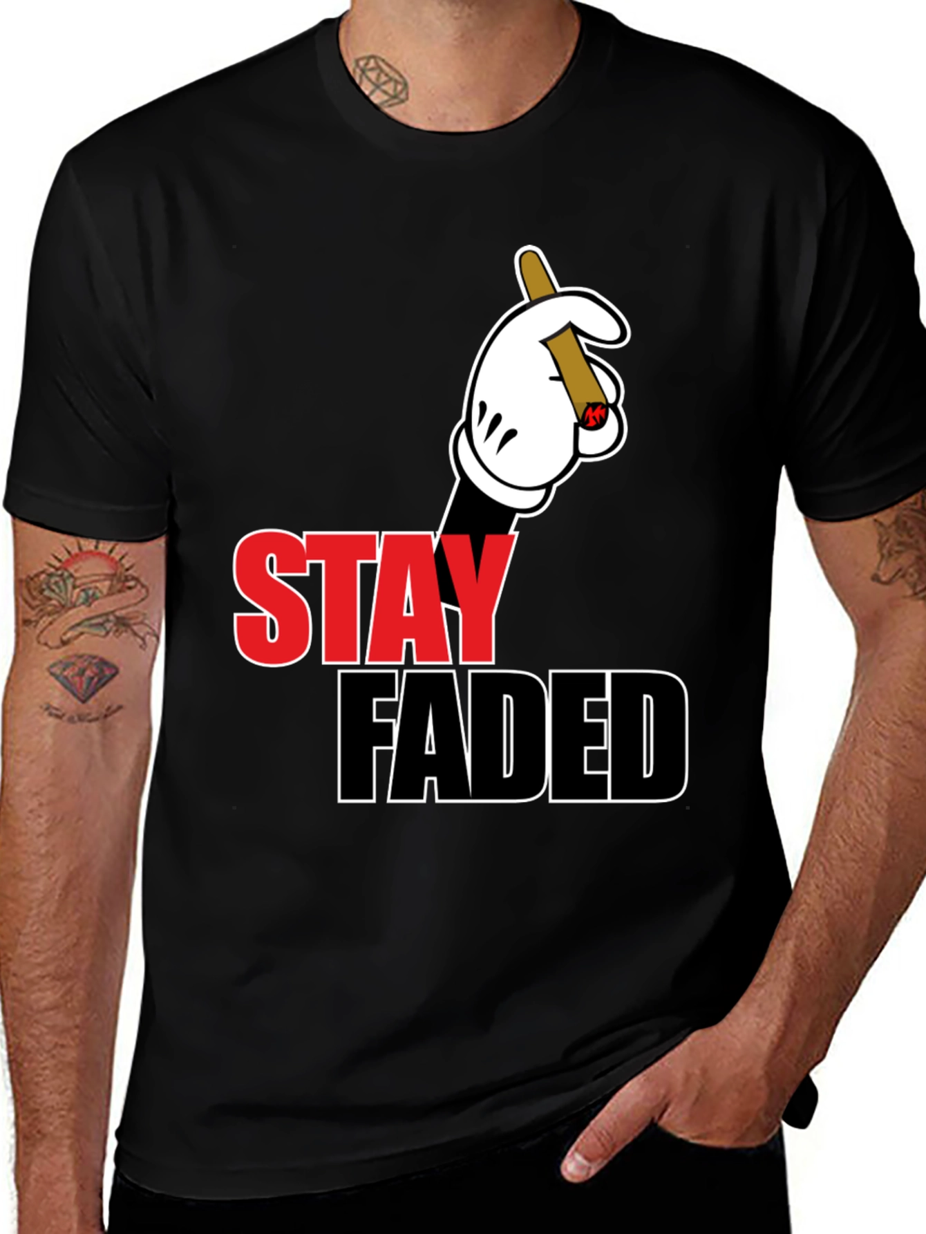 Variant 13 of Stay Faded Graphic Tee - Black