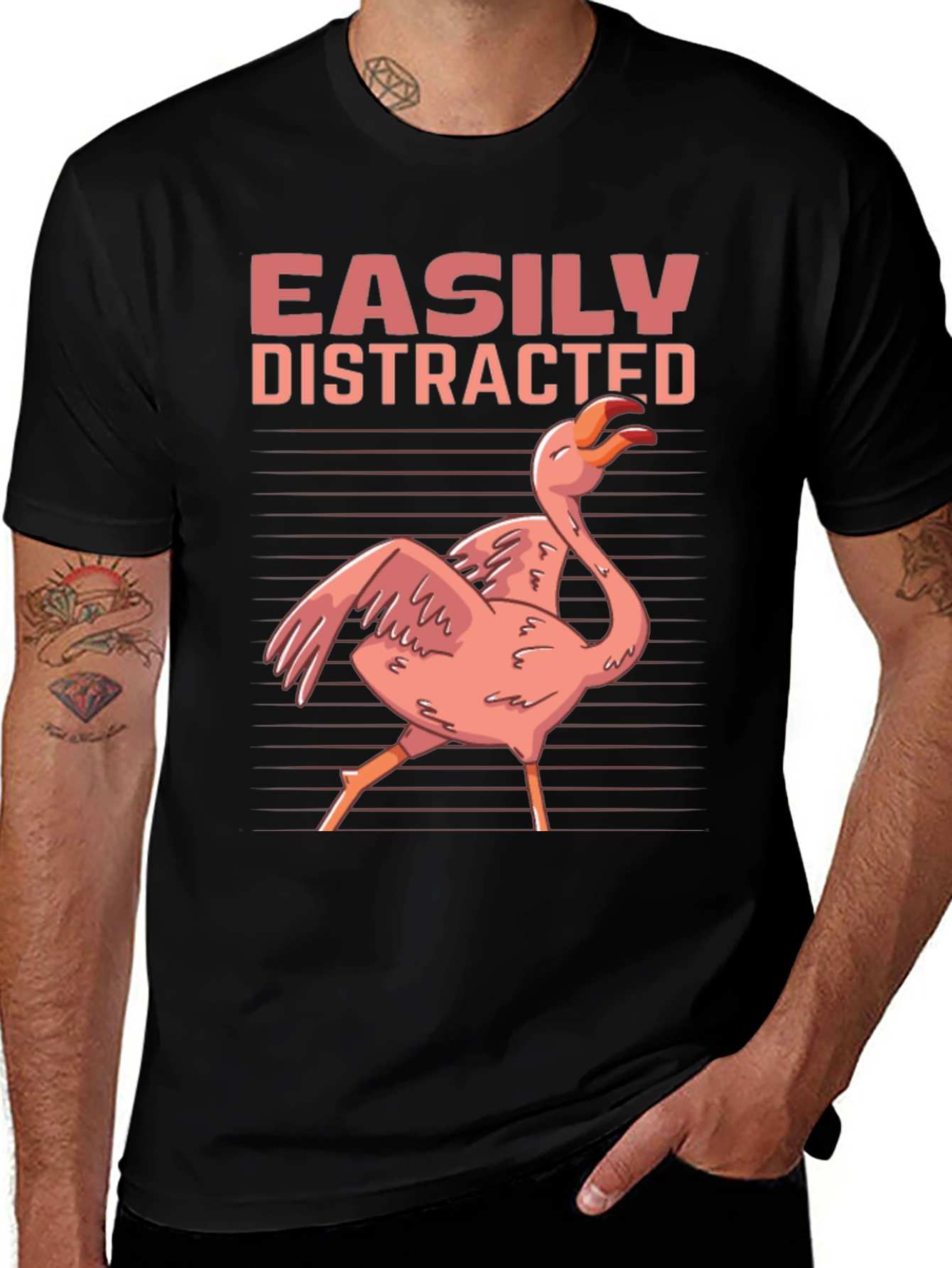 Variant 14 of Easily Distracted Flamingo Graphic T-Shirt