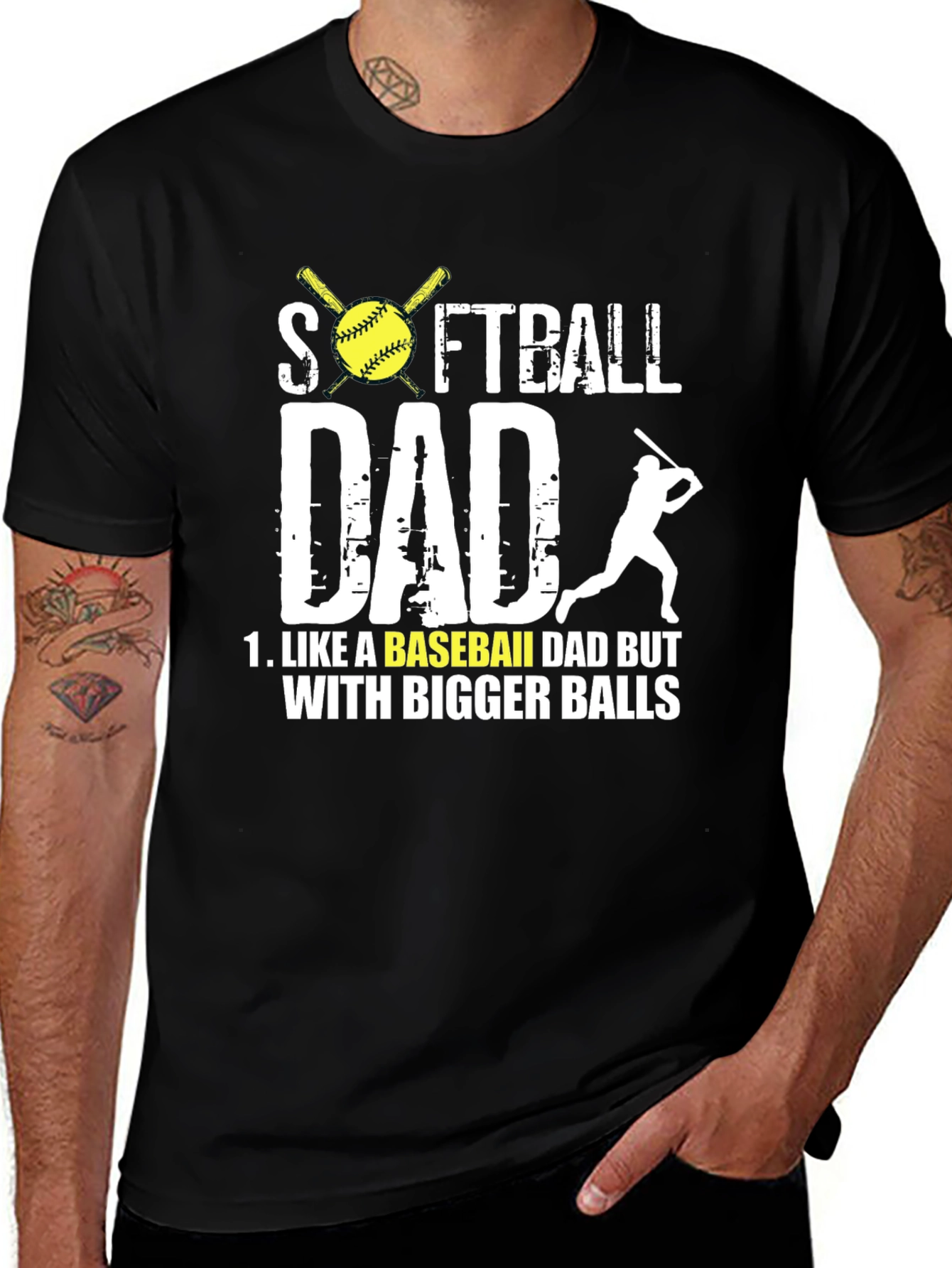 Variant 15 of Softball Dad T-Shirt - Bigger Balls Tee