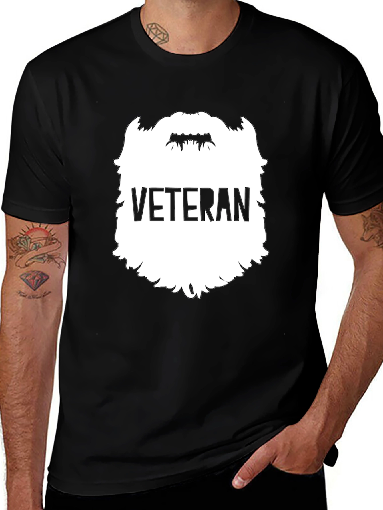 Veteran Beard Graphic T-Shirt - Military Pride Tee
