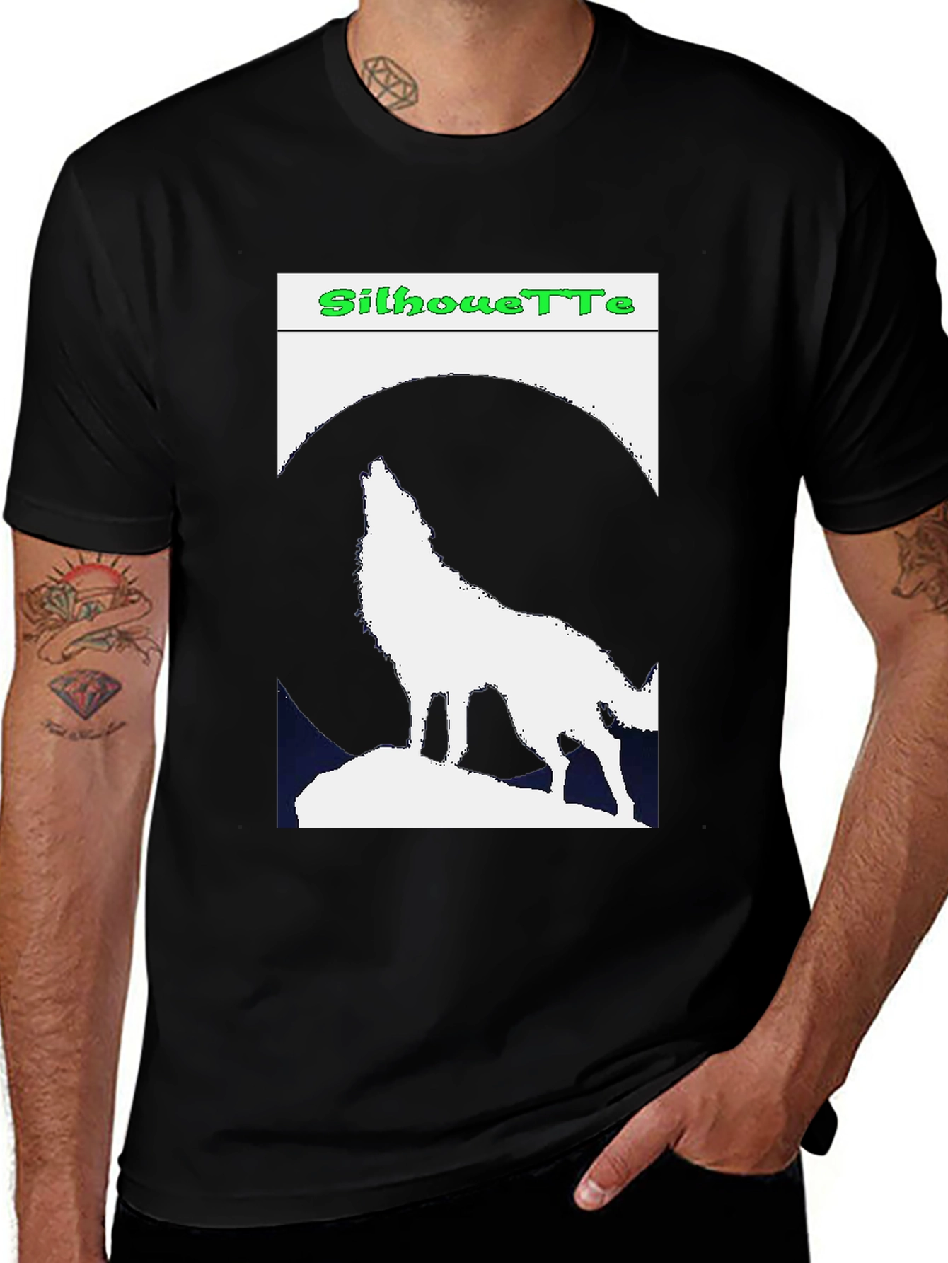 Variant 9 of Wolf Silhouette Graphic Tee - Night Howler