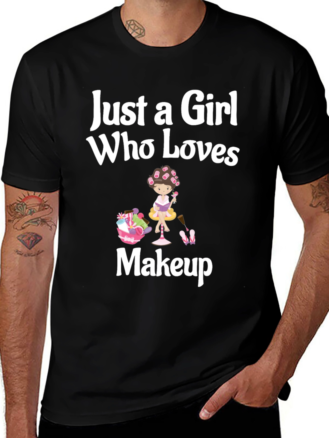 Variant 11 of Just a Girl Who Loves Makeup Black T-Shirt