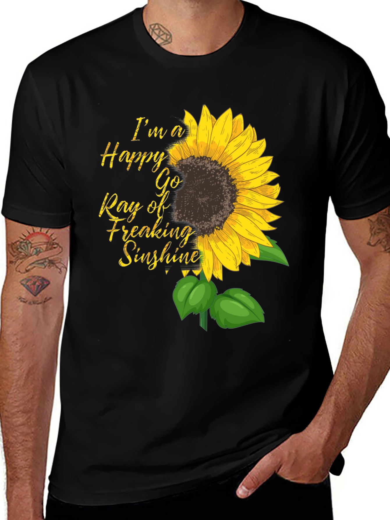 Variant 20 of Sunflower Graphic Tee - Happy Go Freaking Sinshine