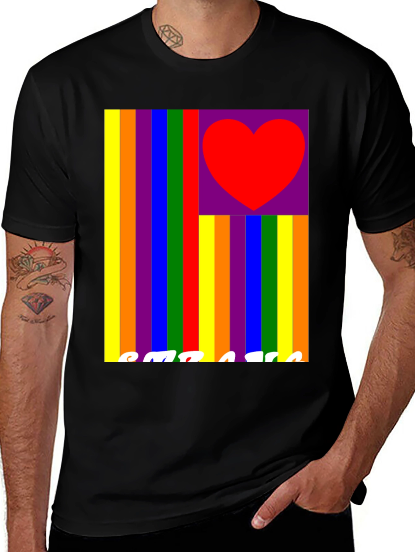 Variant 30 of Rainbow Heart Pride T-Shirt - Love & Equality
