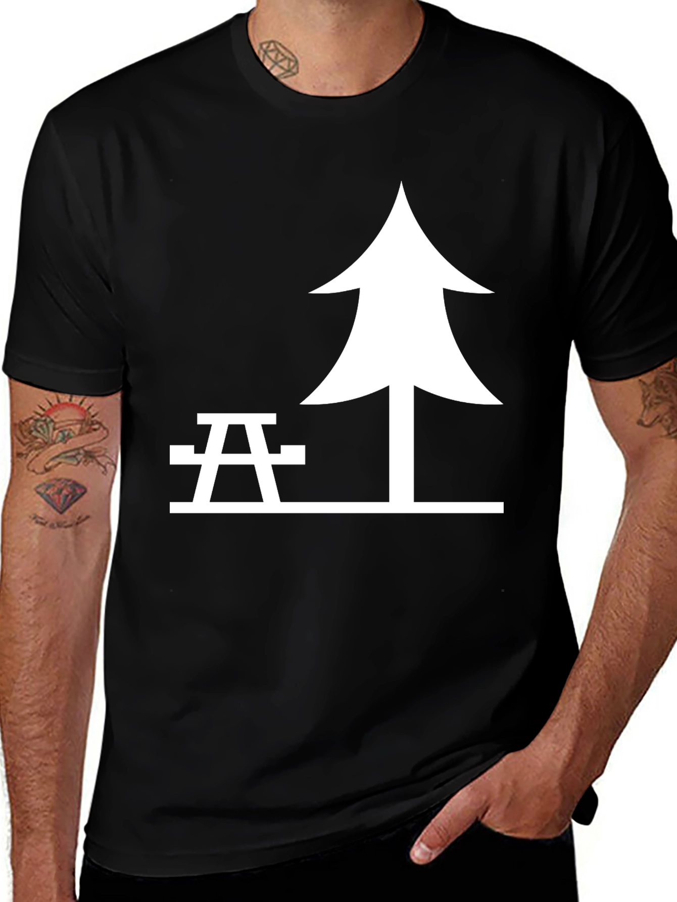 Variant 30 of Picnic Tee - Tree & Table Graphic T-Shirt
