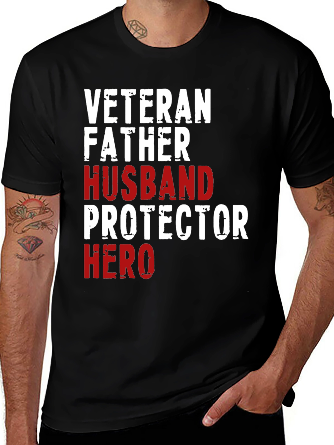 Variant 7 of Veteran Father Husband Hero Graphic T-Shirt