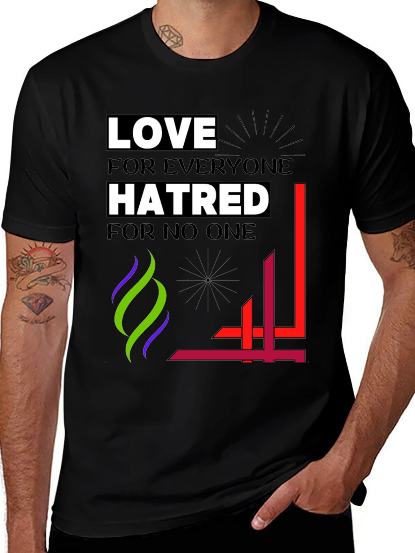 Variant 29 of Love and Hatred Graphic Tee