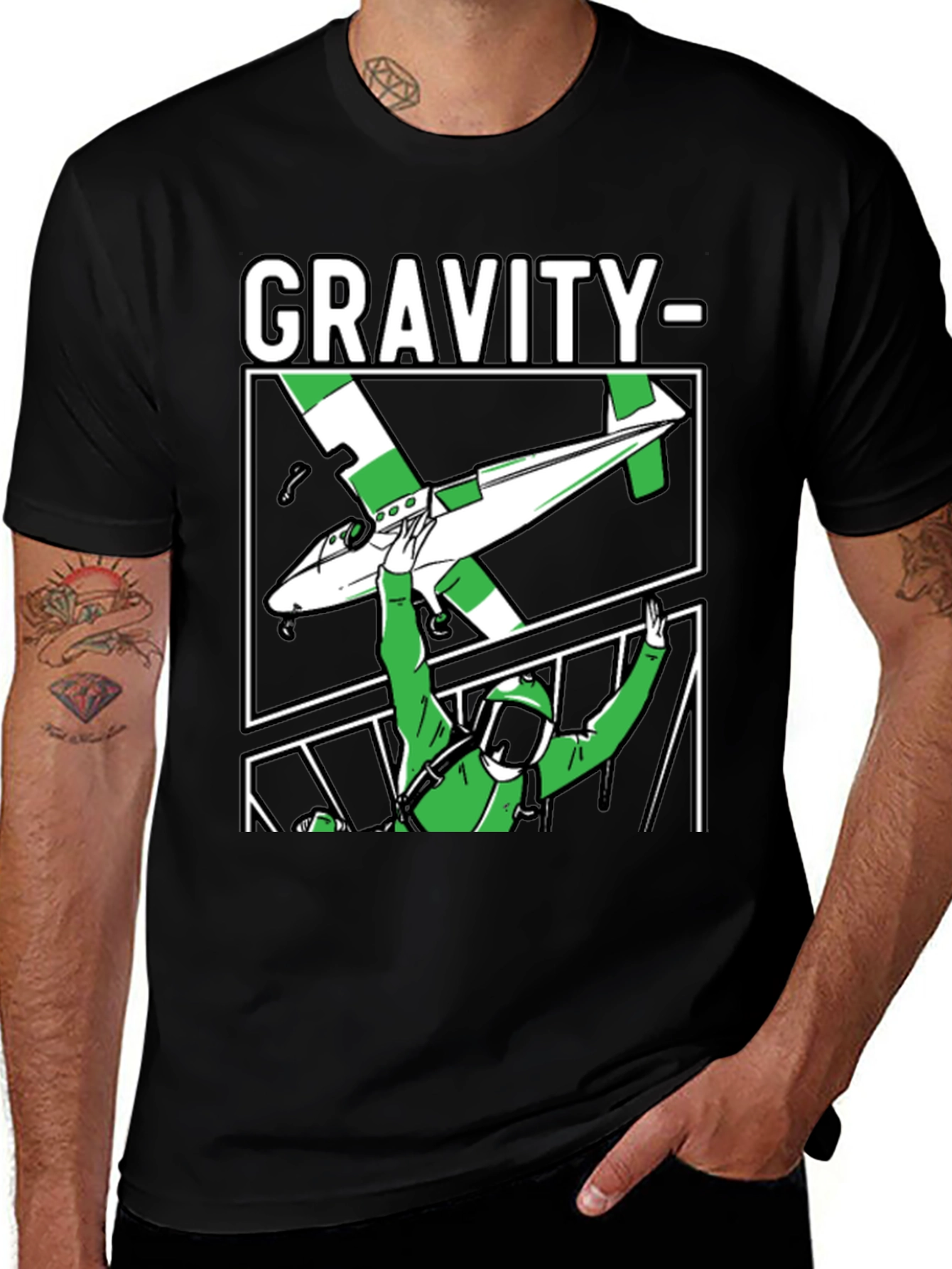 Variant 6 of Gravity Parachute T-Shirt Black