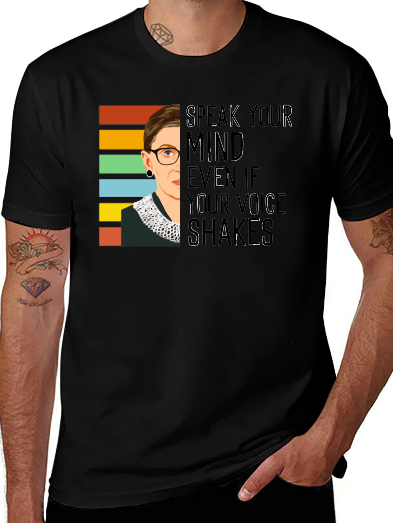 Speak Your Mind RBG Graphic Tee - Black