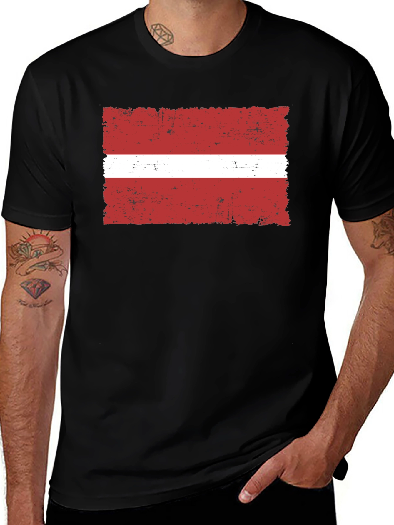 Latvia Flag Graphic T-Shirt