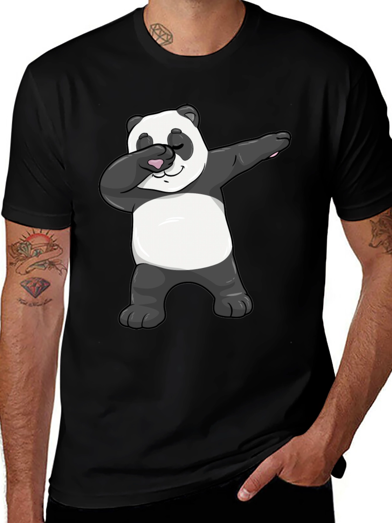 Variant 18 of Dabbing Panda Black T-Shirt