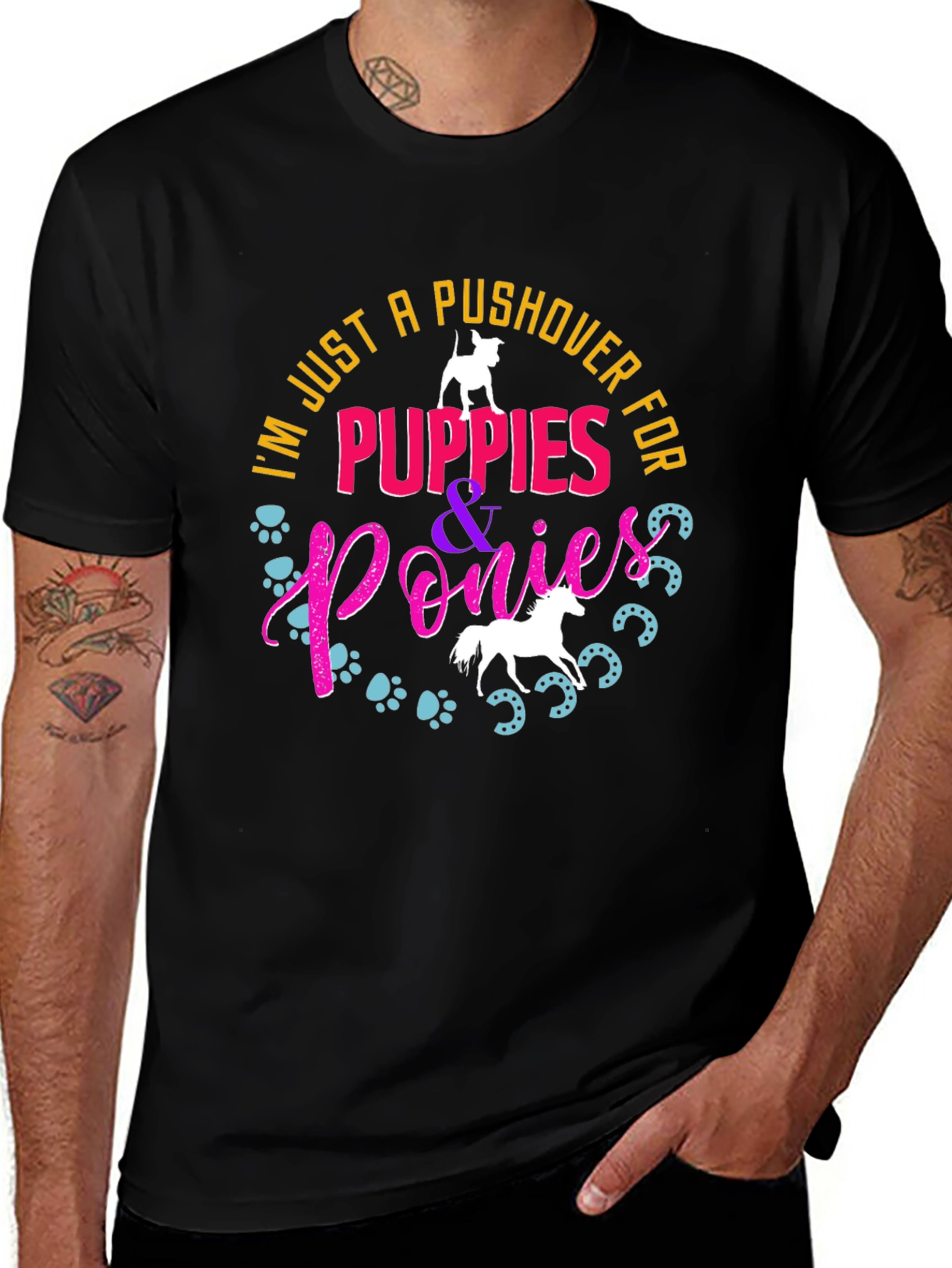 Pushover Puppies & Ponies Graphic T-Shirt
