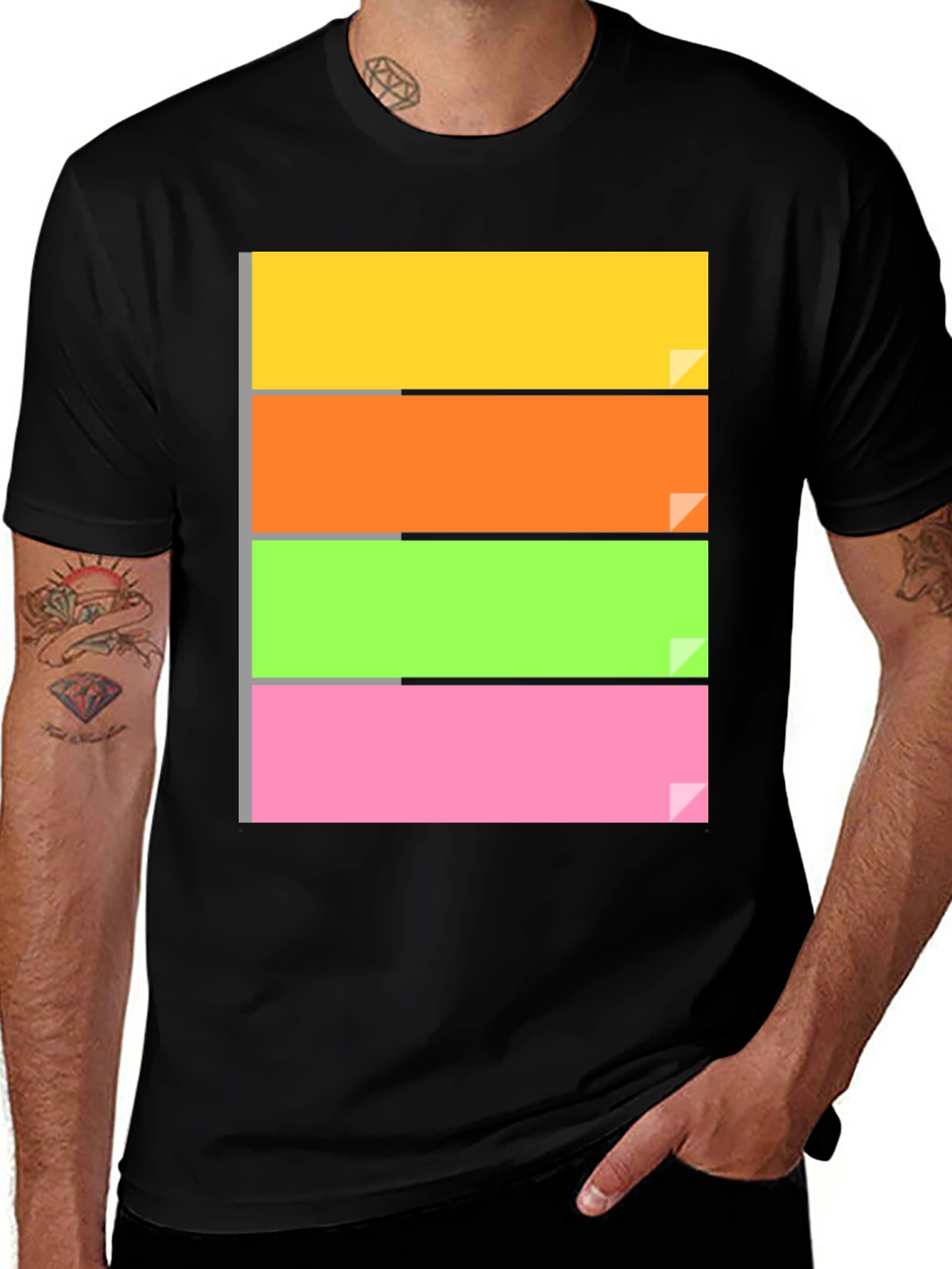 Variant 26 of Abstract Color Block Graphic Tee - Casual Style