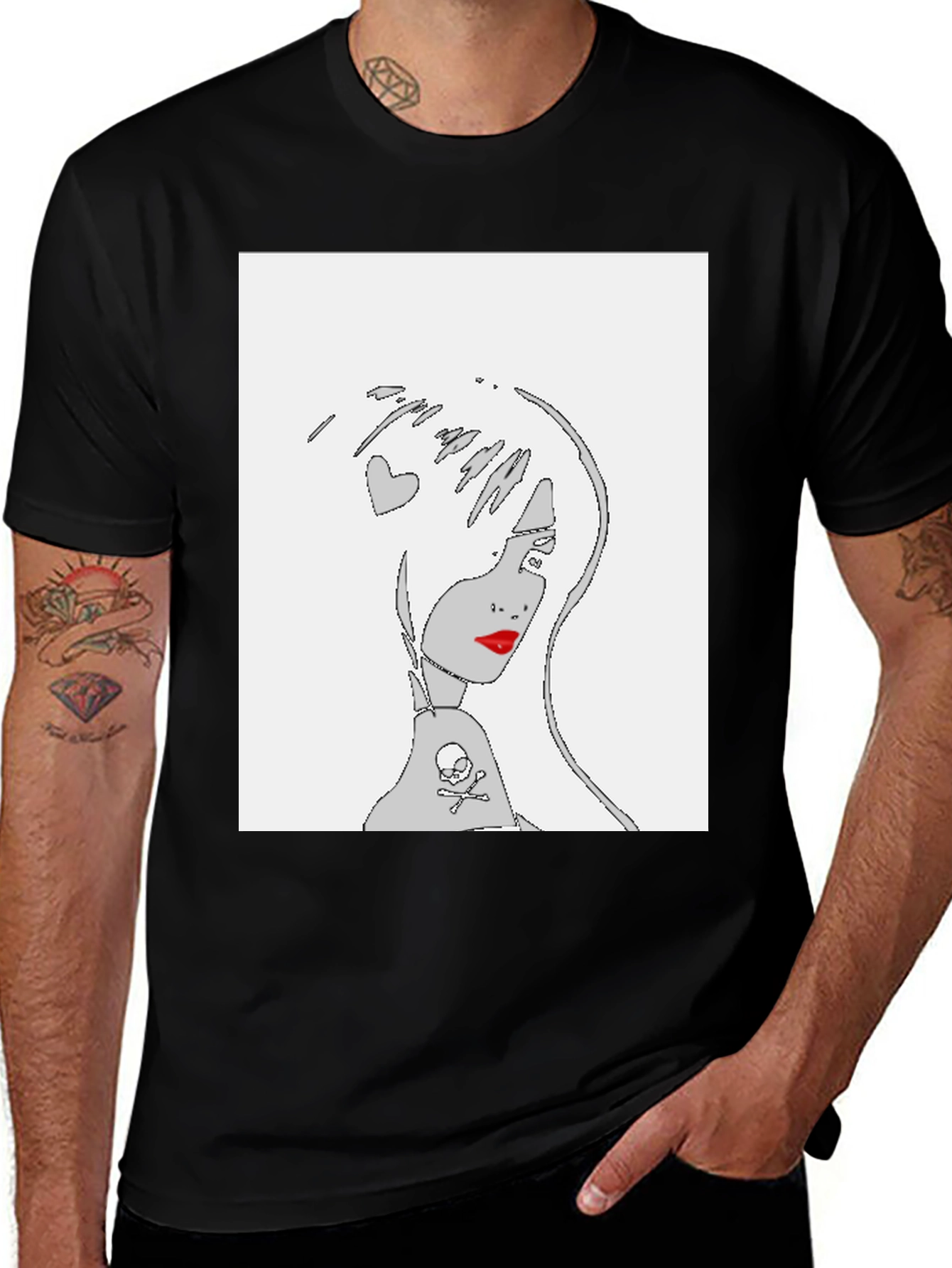 Variant 29 of Unique Anime Girl Graphic Black T-Shirt