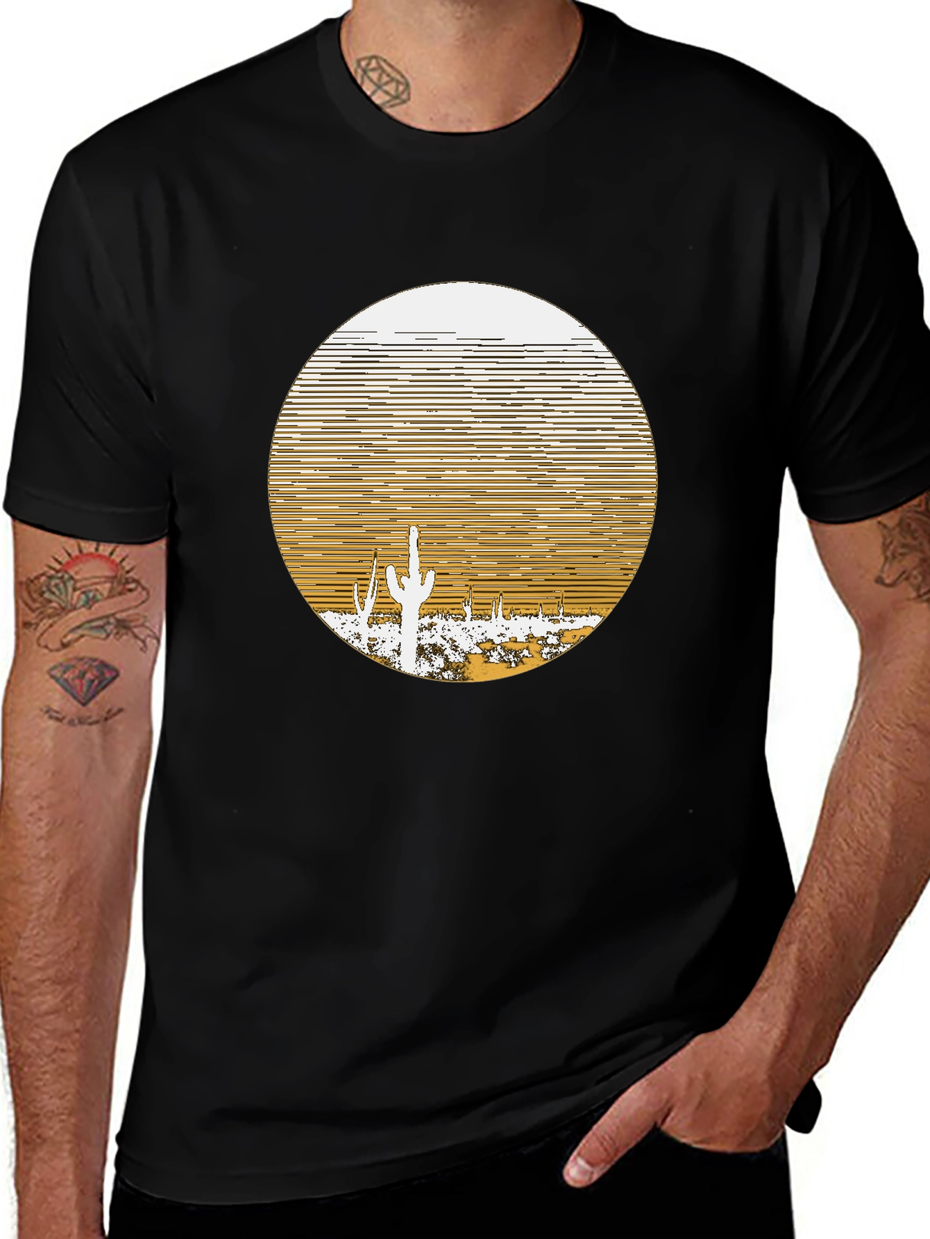 Variant 19 of Desert Sunset Graphic Tee - Menswear