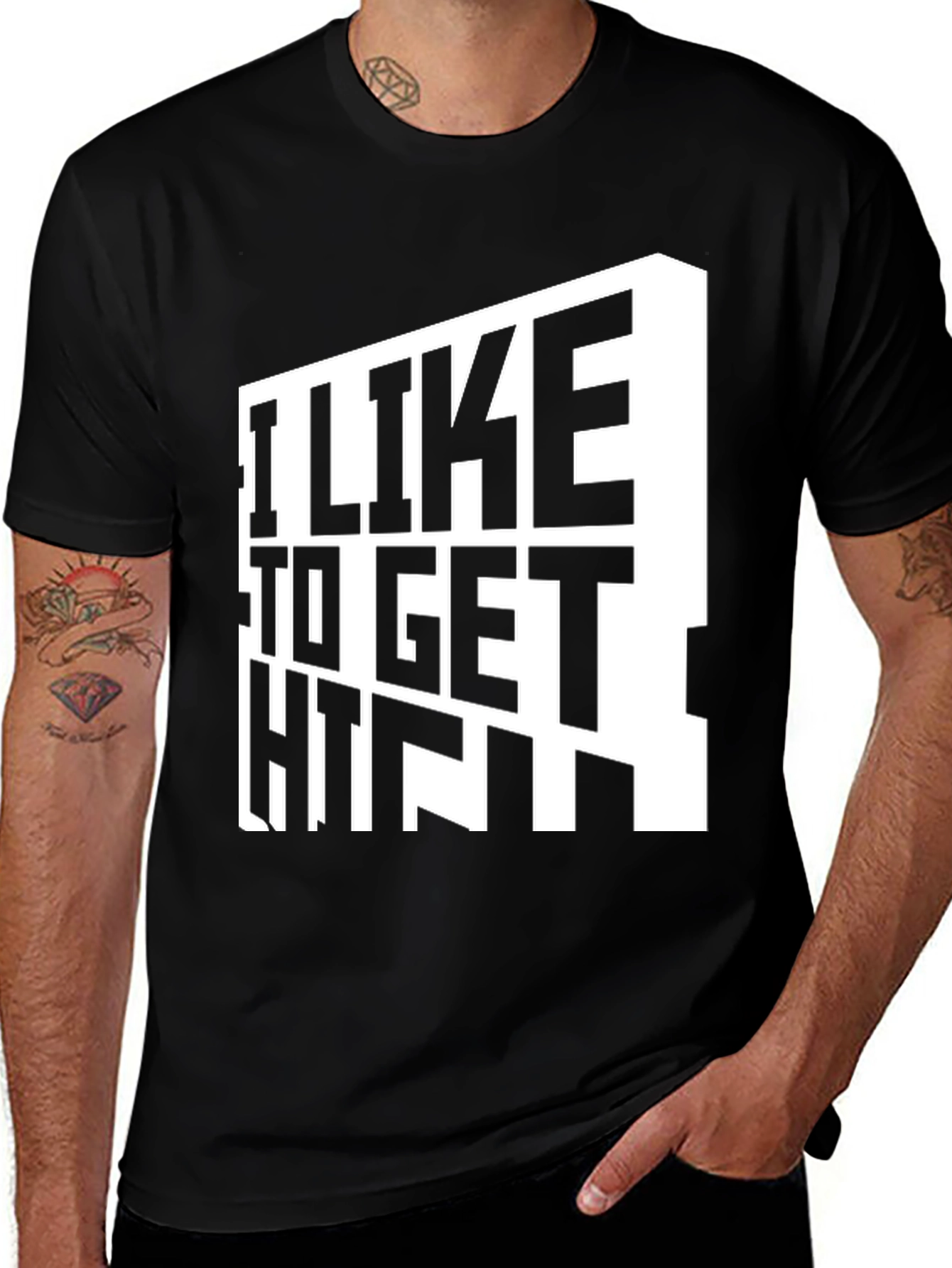 Variant 12 of I Like To Get High T-Shirt - Black Graphic Tee