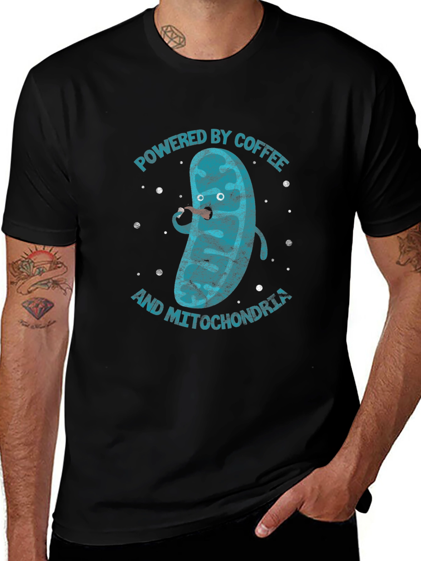 Variant 18 of Powered by Coffee & Mitochondria Graphic T-Shirt