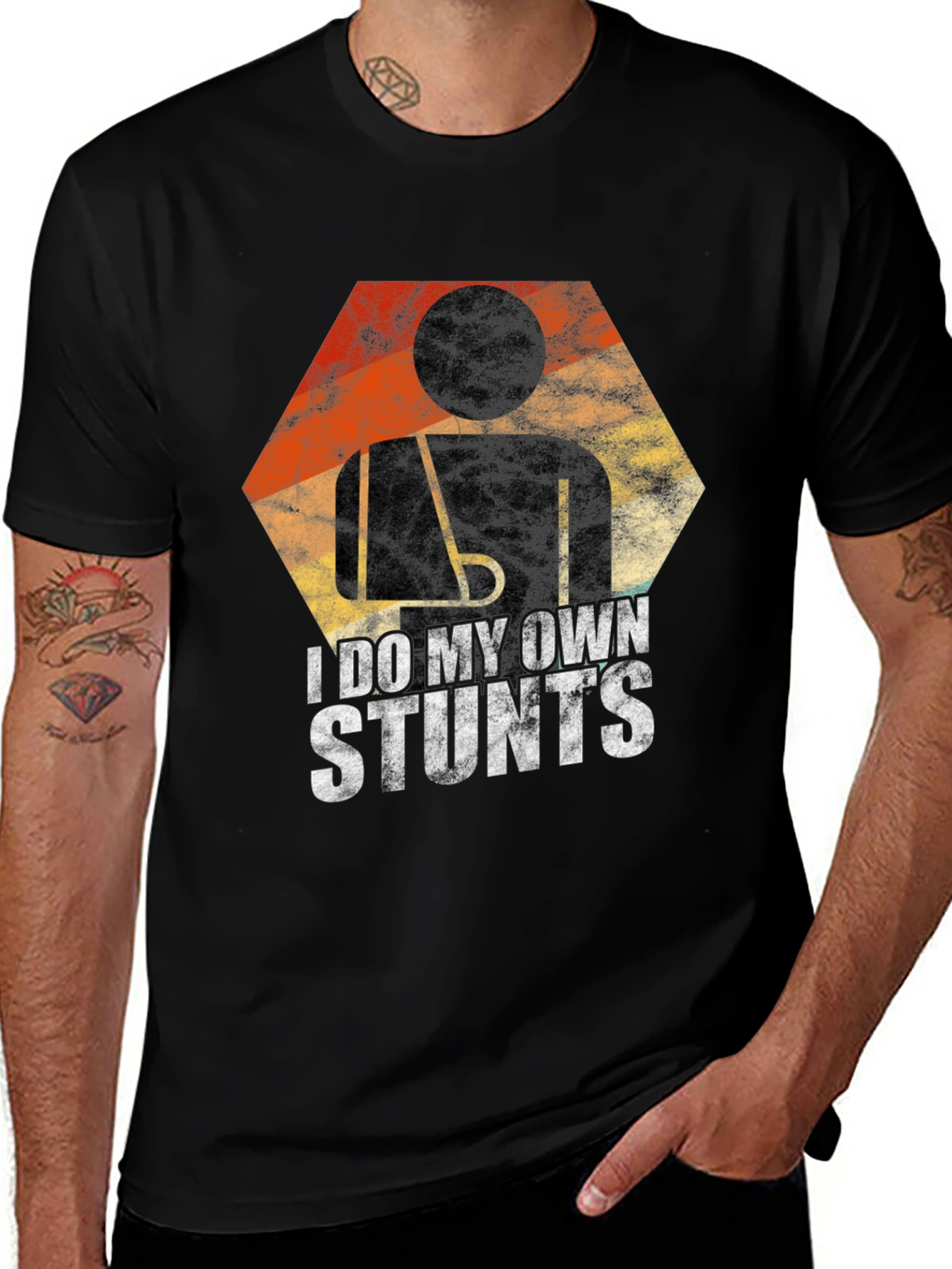 Variant 8 of I Do My Own Stunts T-Shirt - Injured Humor Graphic Tee