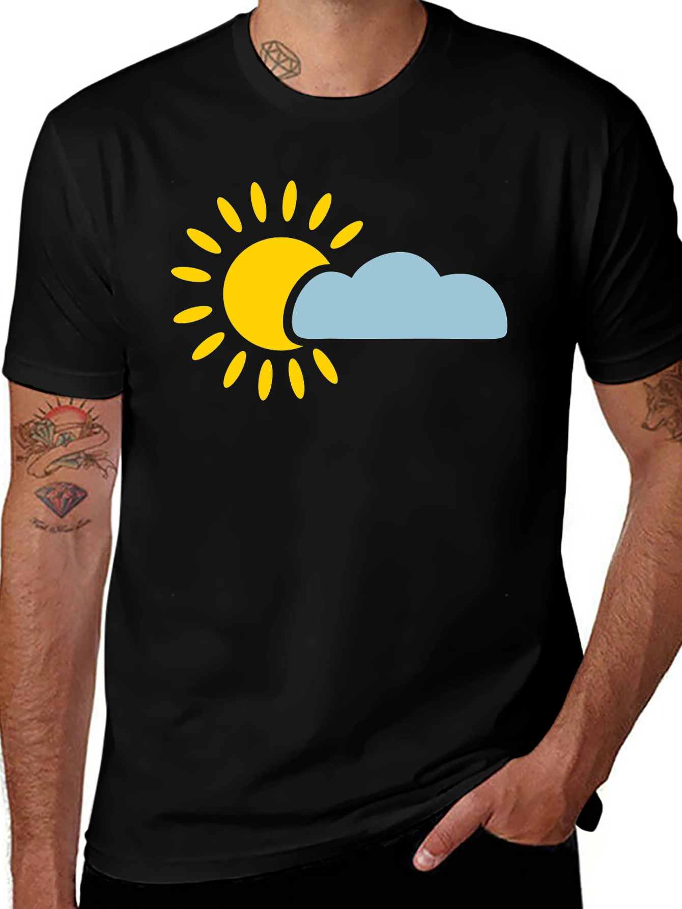 Variant 30 of Sunny Day Graphic Tee - Black Casual Shirt