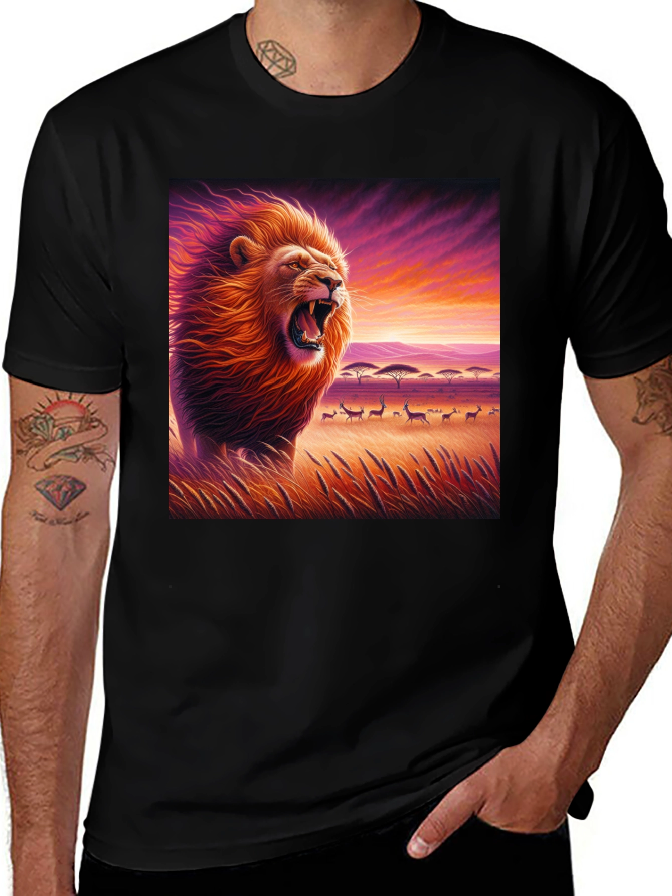 Variant 14 of Lion King T-Shirt - African Safari Design