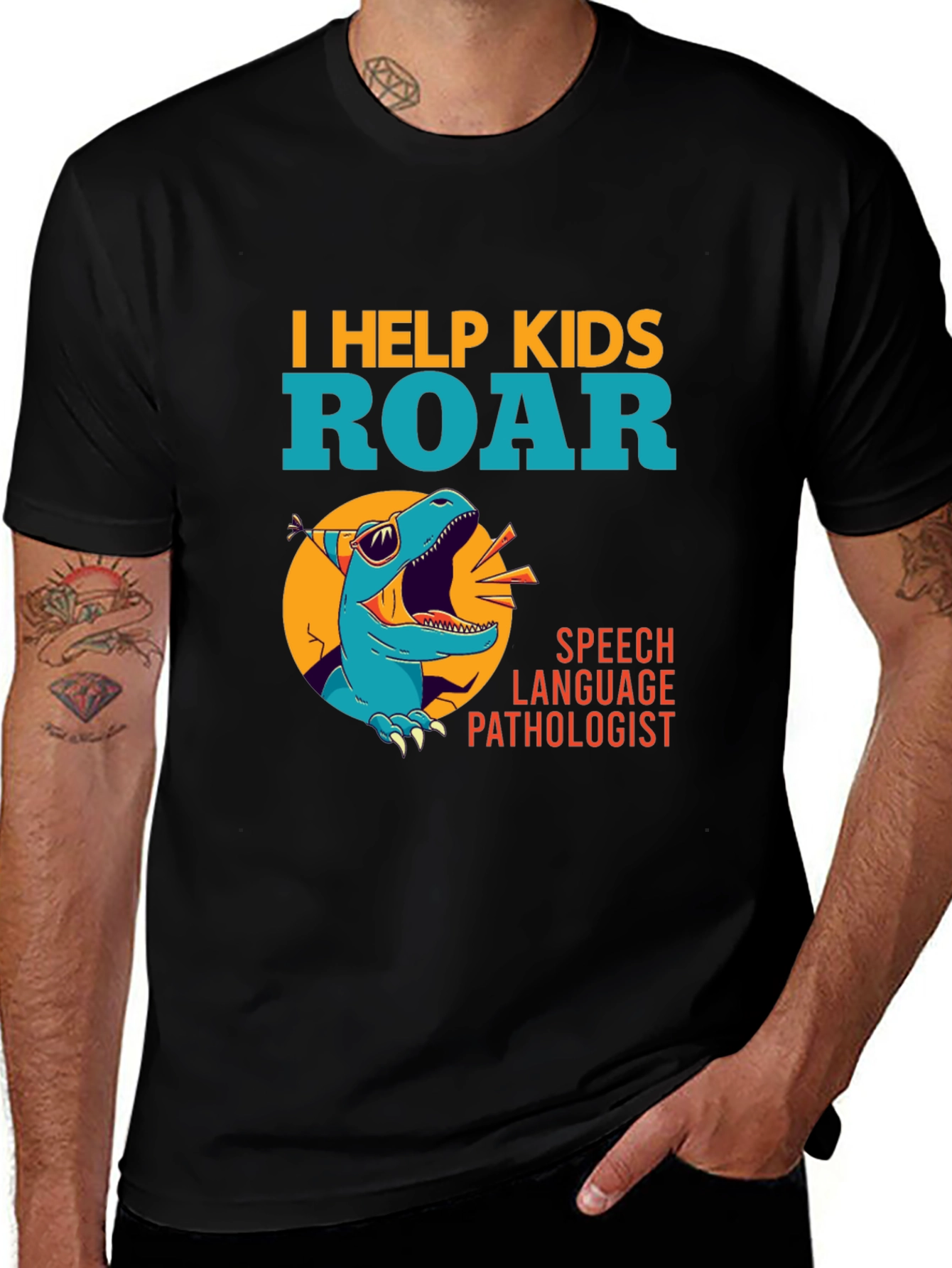Variant 9 of I Help Kids Roar Speech Pathologist T-Shirt