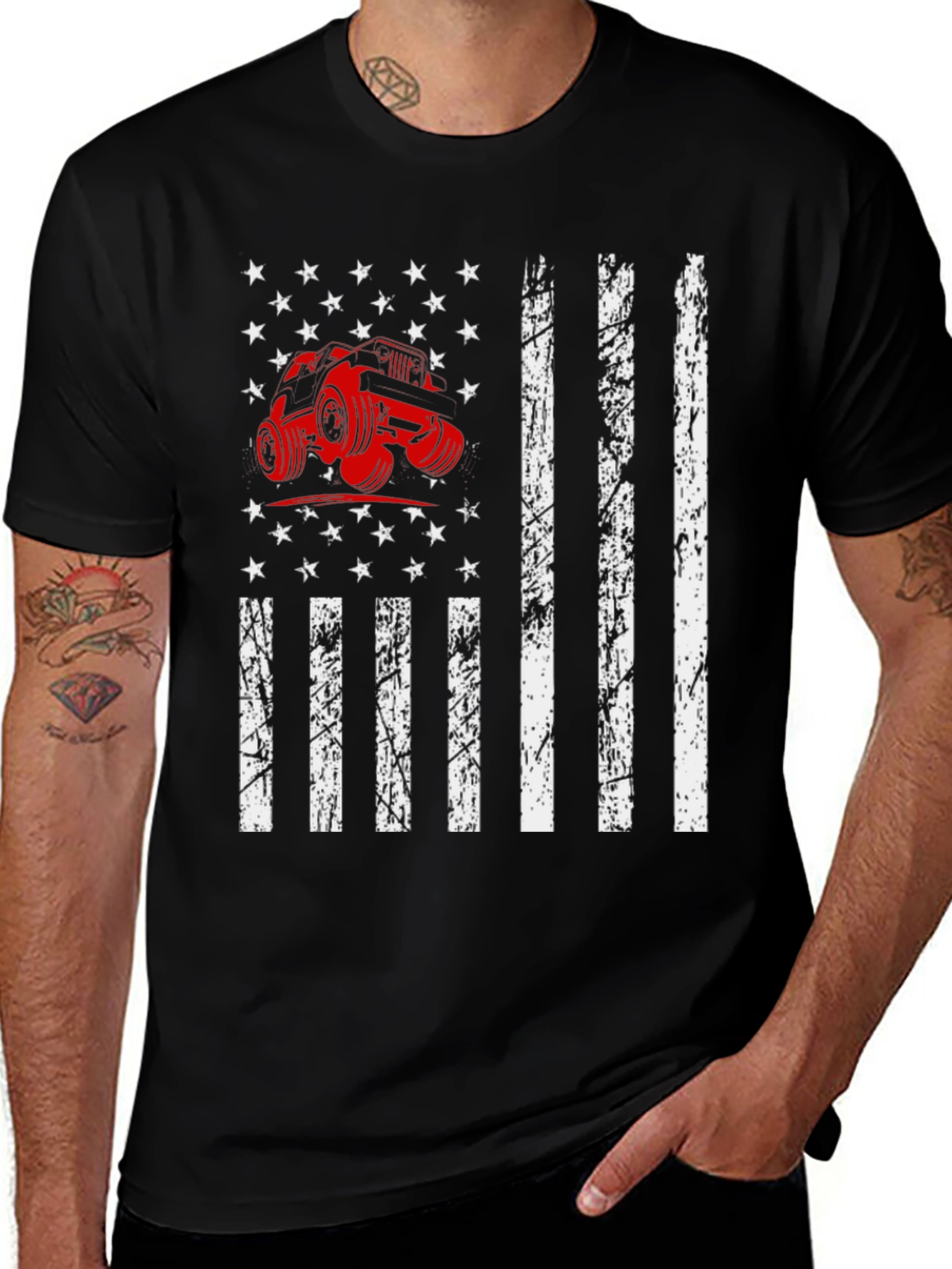 Variant 25 of American Flag 4x4 Off-Road T-Shirt