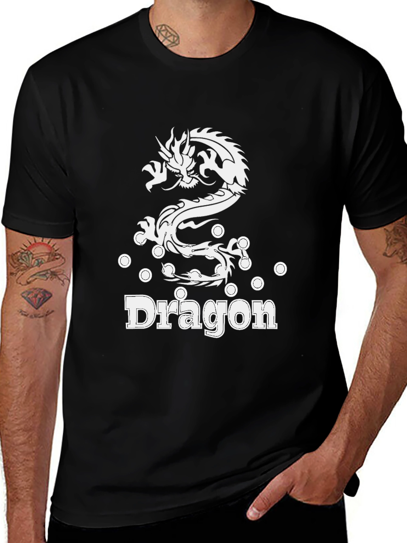 Variant 7 of Dragon Graphic T-Shirt - Stylish Black Tee