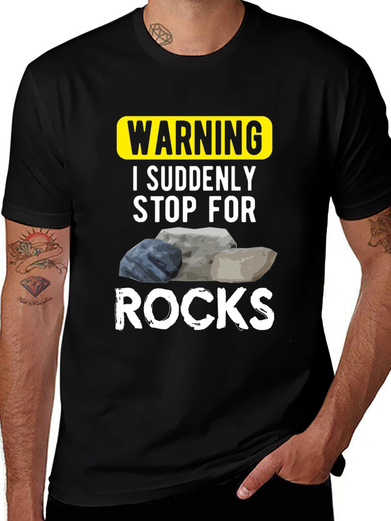 Variant 9 of Warning: I Suddenly Stop For Rocks - Novelty T-Shirt