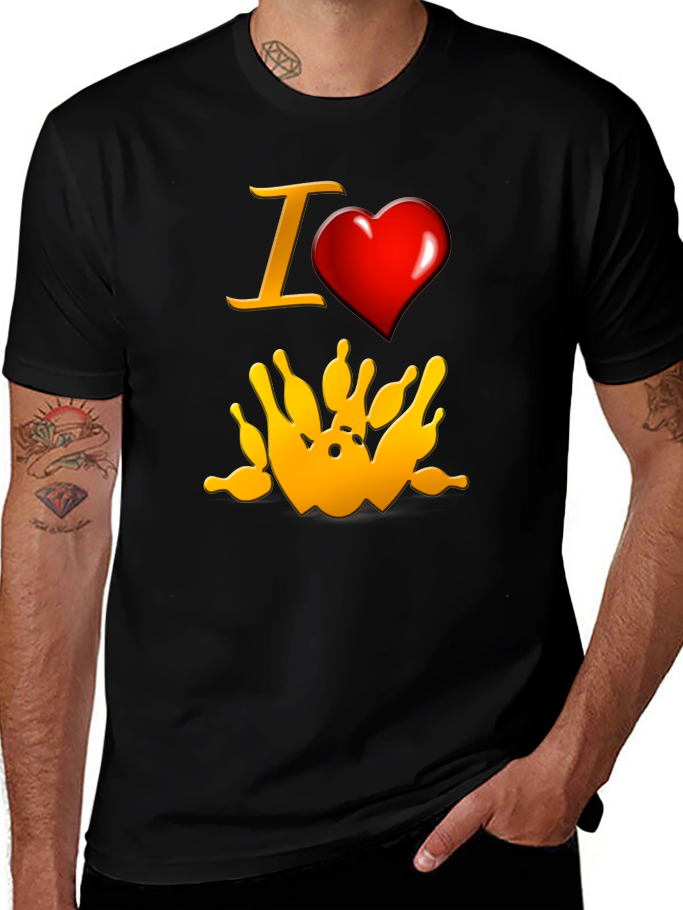 Variant 26 of I Love Bowling T-Shirt: Stylish & Comfortable