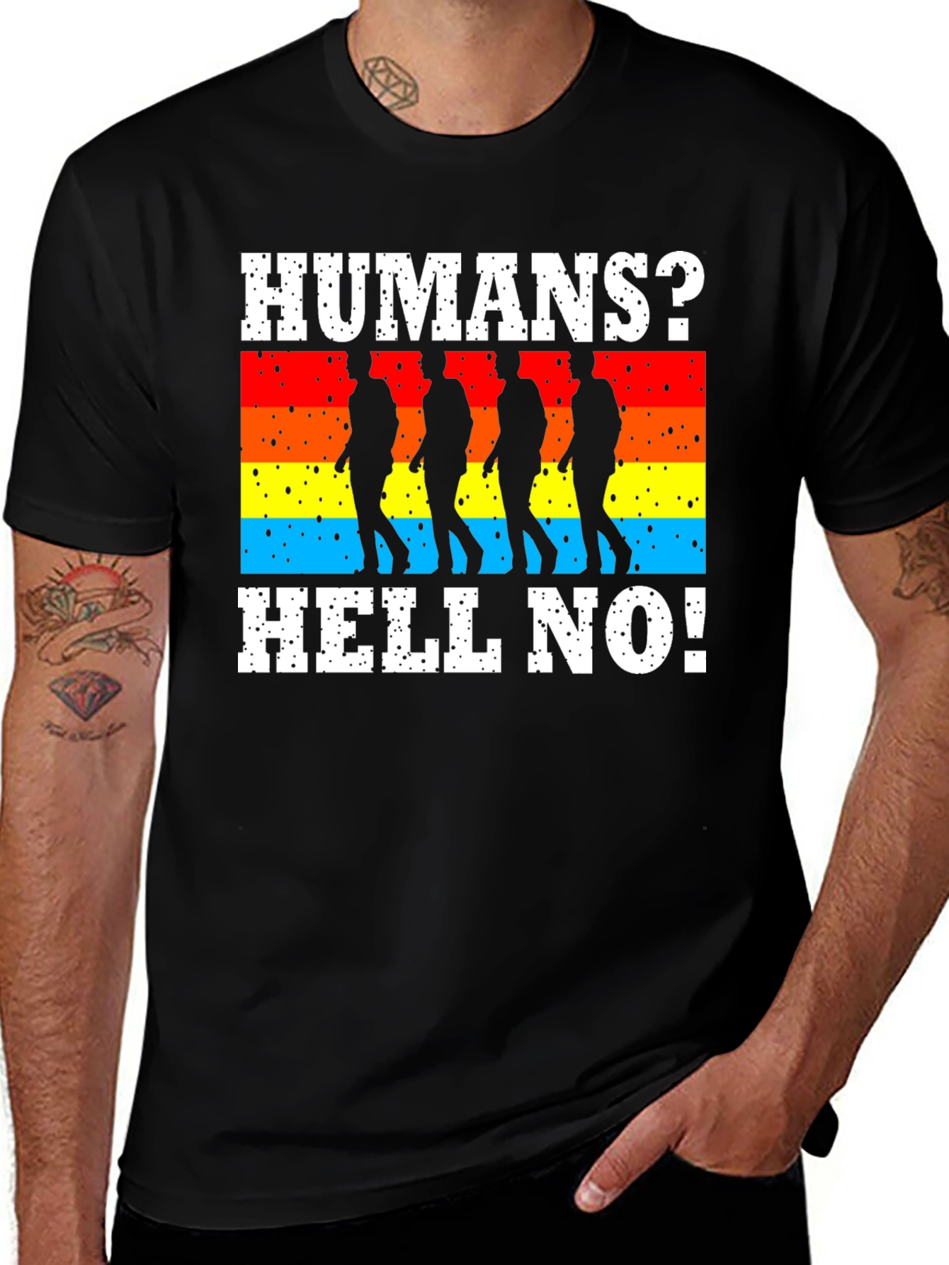 Variant 21 of Humans? Hell No! T-Shirt - Funny Walking Dead Design