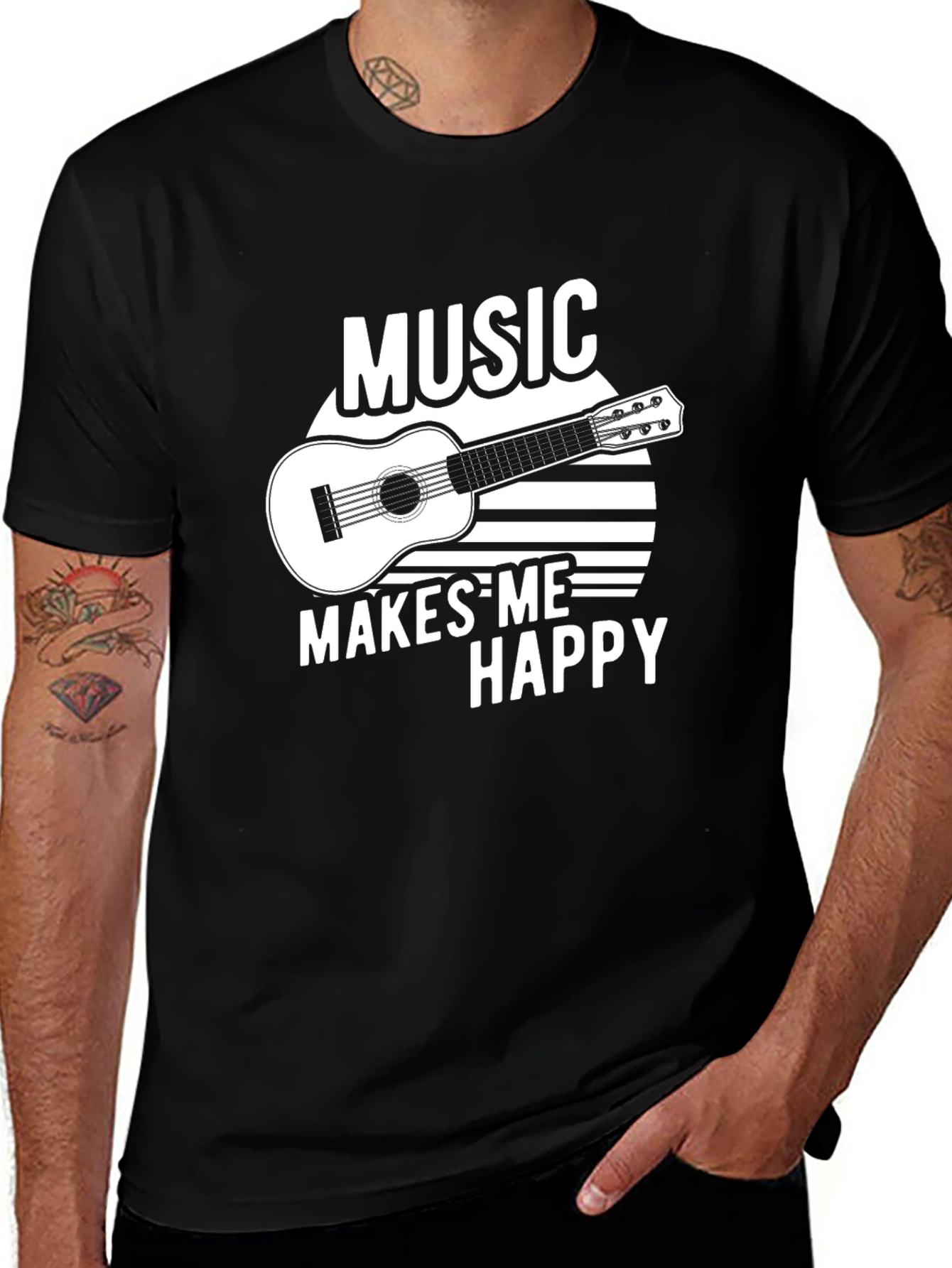Variant 28 of Music Makes Me Happy Graphic T-Shirt
