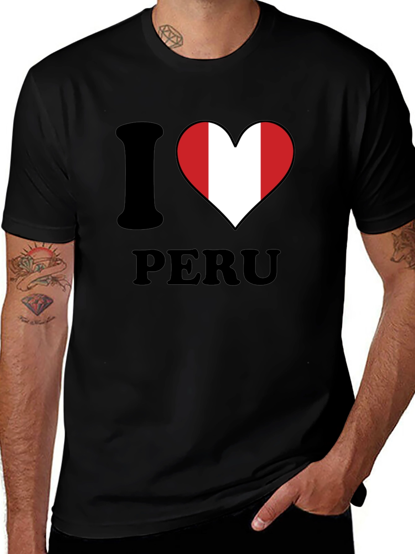 I Love Peru T-Shirt - Peruvian Flag Heart