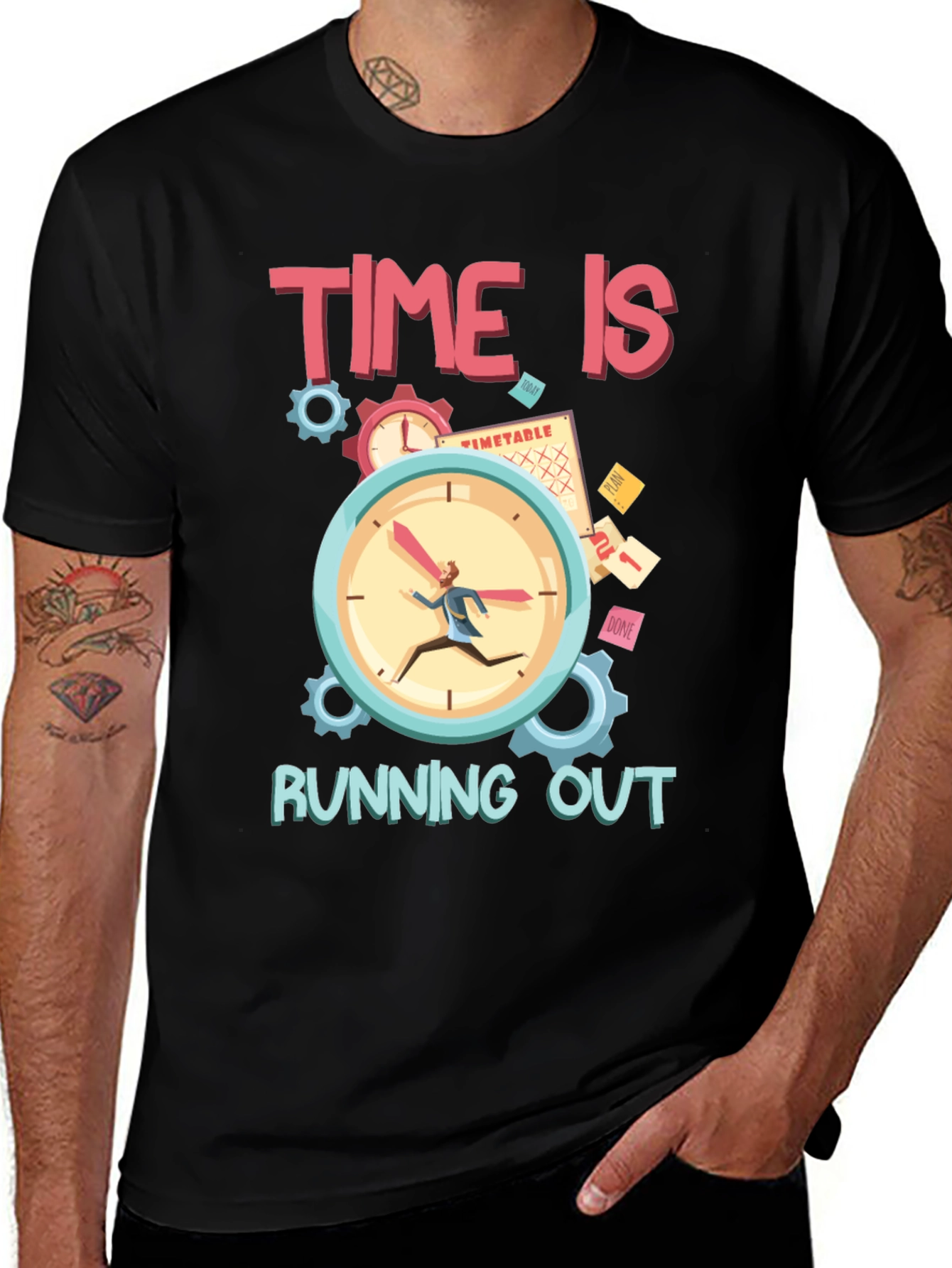 Variant 9 of Time Is Running Out Graphic Tee - Deadline Humor T-Shirt