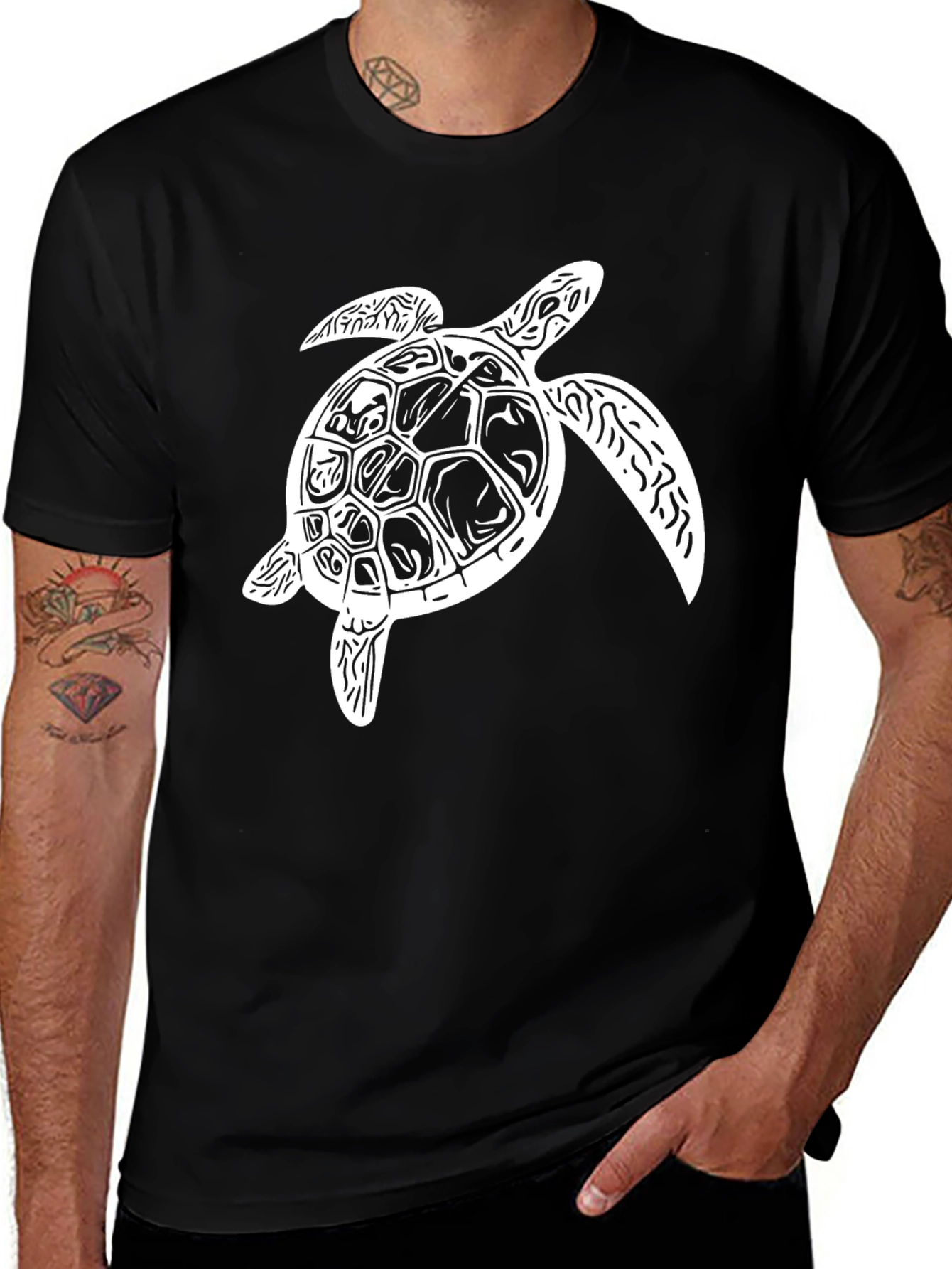 Variant 15 of Sea Turtle Graphic Black T-Shirt
